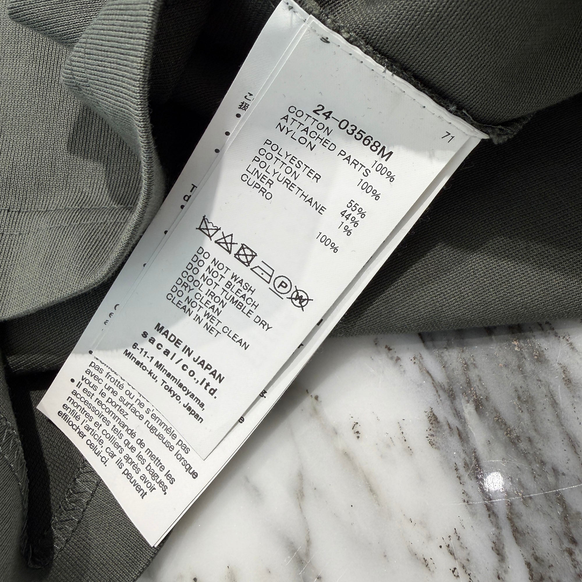 sacai 2023SS Cotton Jersey Long Sleeve Tee 24-03568M Size 1 サカイ コットン ジャージー ロングスリーブ Ｔシャツ サイズ1