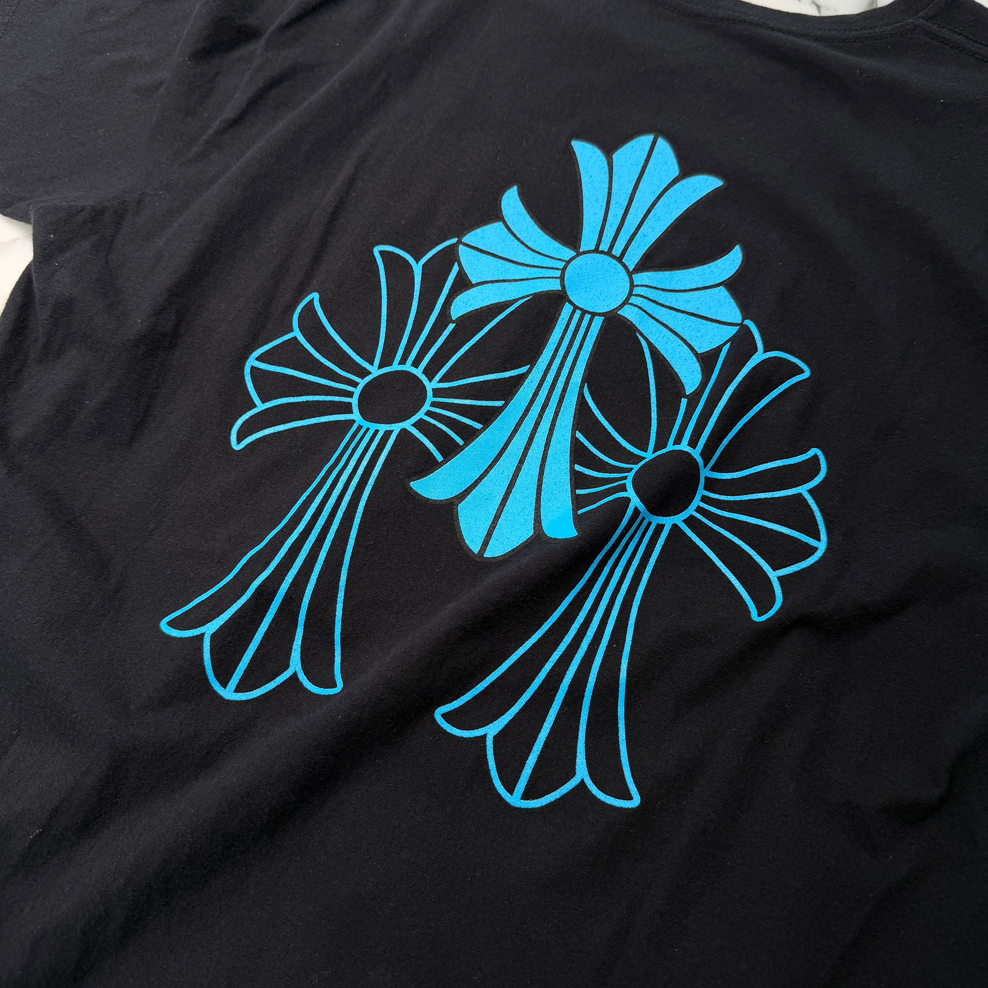CHROME HEARTS 3 Blue Cross Tee Size L クロムハーツ 3 ブルークロス Tシャツ サイズL
