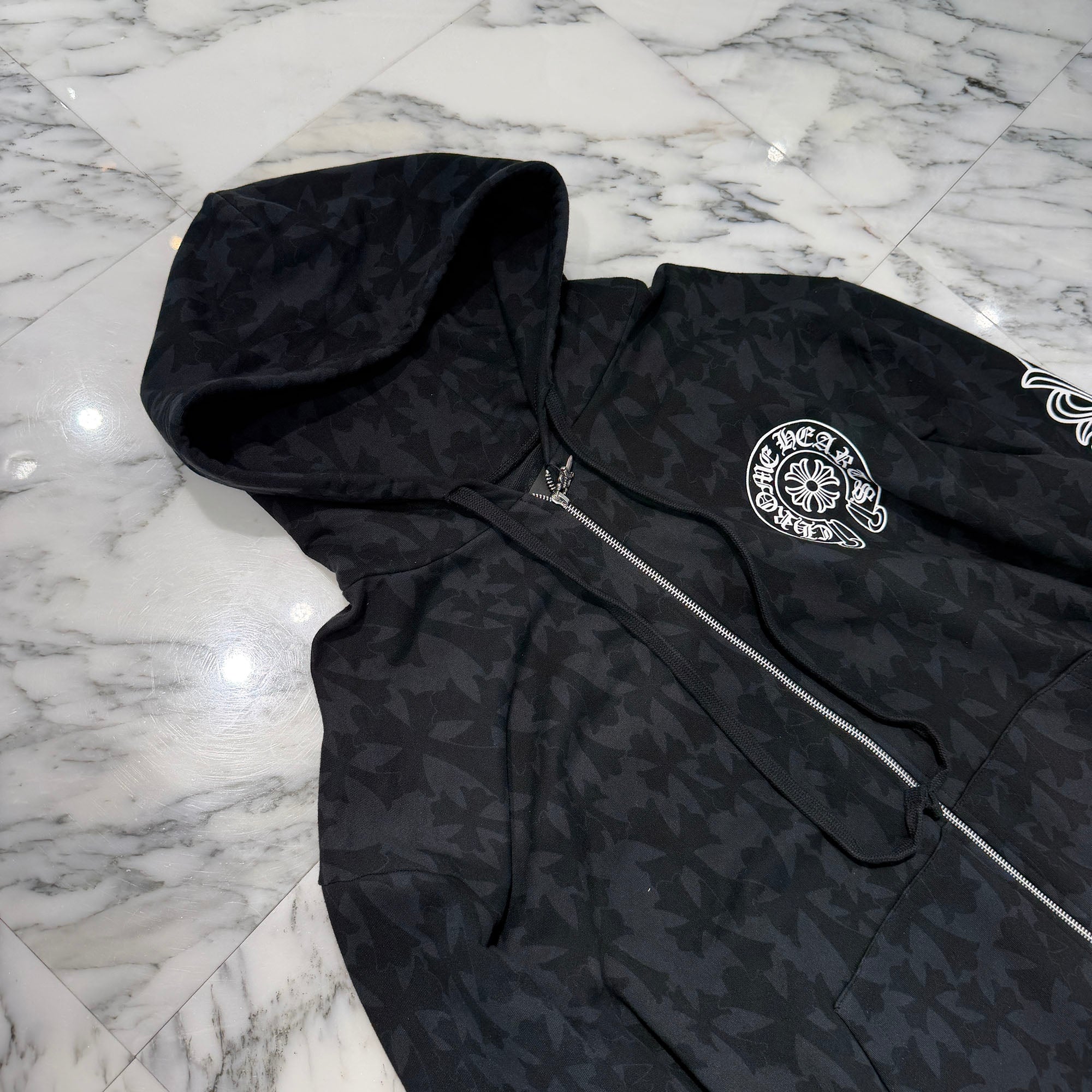 CHROME HEARTS 2024SS Graveyard Cemetery Cross Zip Up Hoodie Size XL クロムハーツ グレイブヤード セメタリークロス ジップアップフーディ 総柄 サイズXL