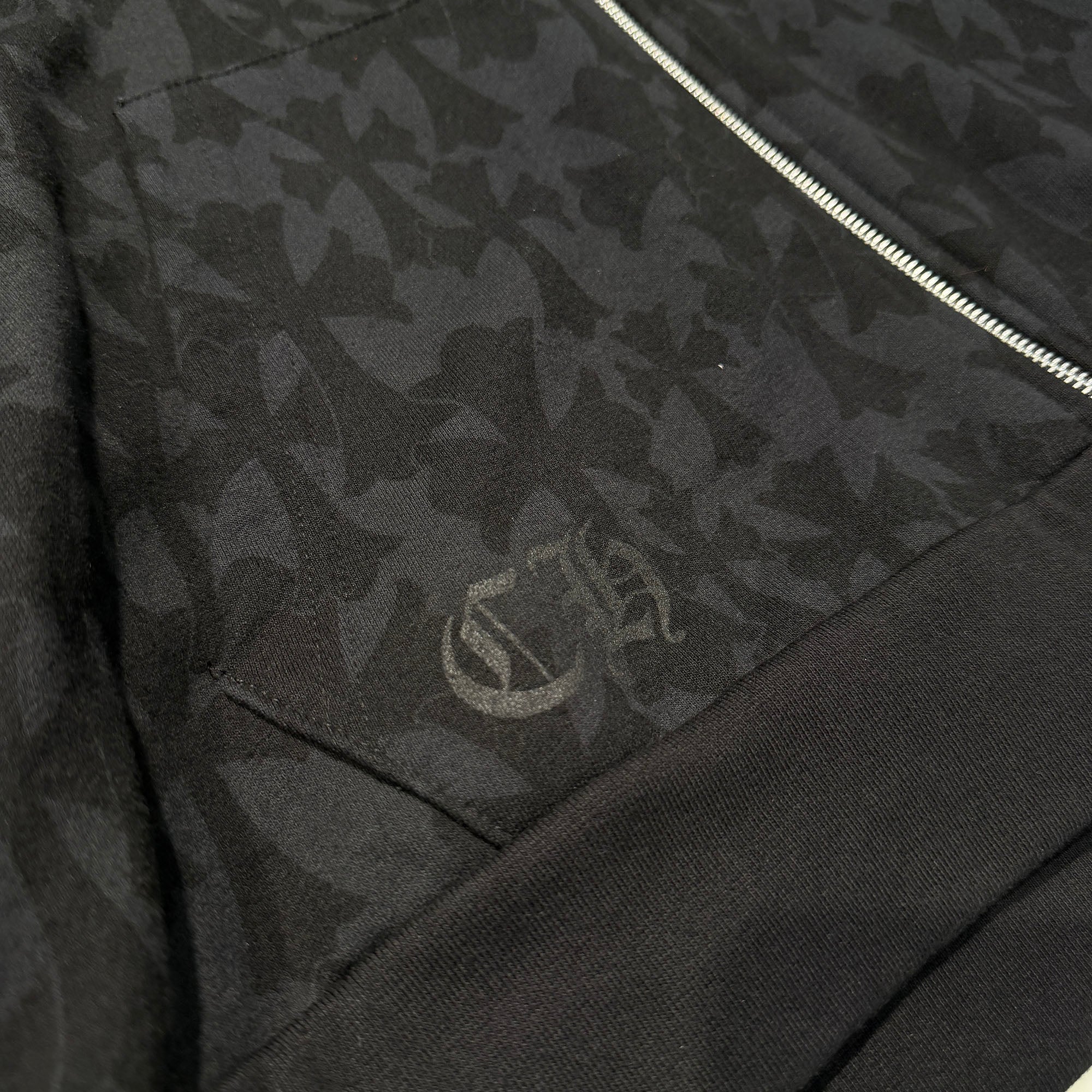 CHROME HEARTS 2024SS Graveyard Cemetery Cross Zip Up Hoodie Size XL クロムハーツ グレイブヤード セメタリークロス ジップアップフーディ 総柄 サイズXL