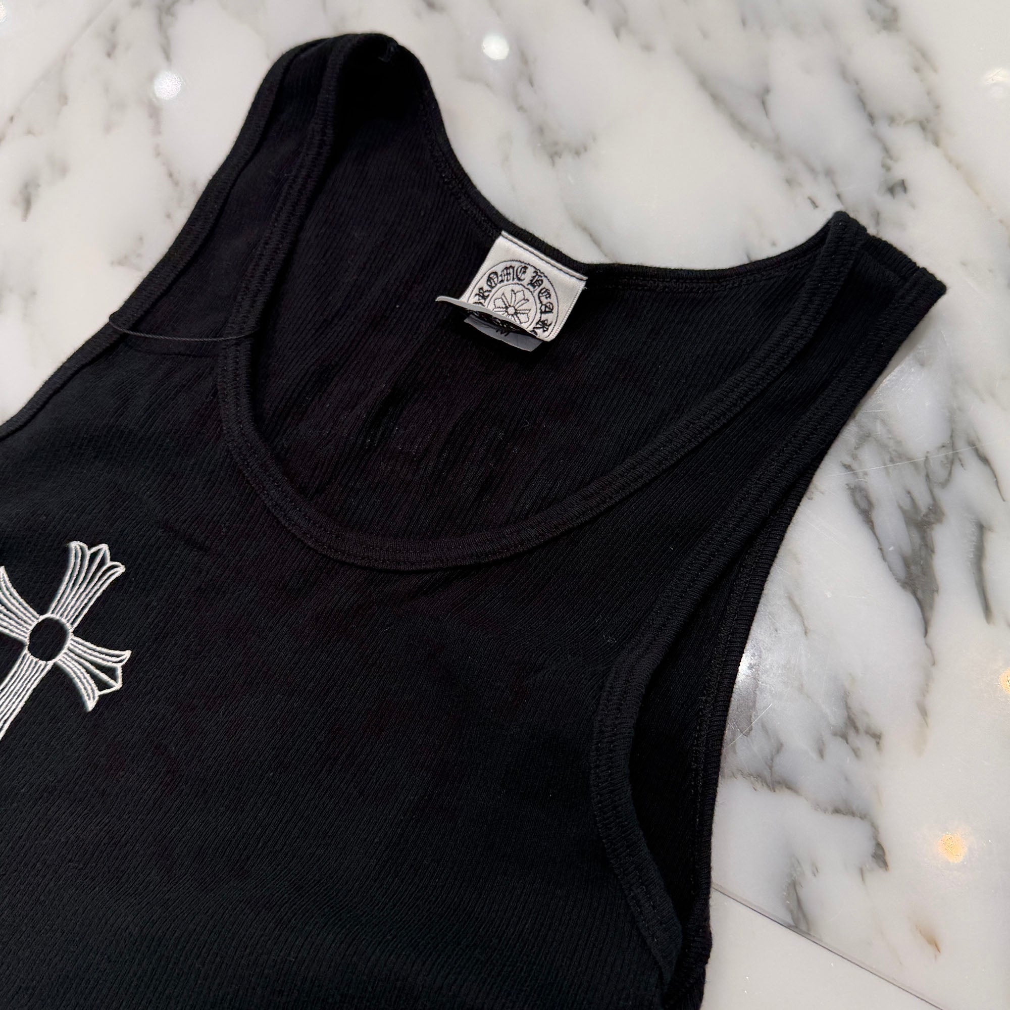 CHROME HEARTS Vertical Side Logo Cross Print Tank Top Size M クロムハーツ ヴァーティカル サイドロゴ クロスプリント タンクトップ サイズM