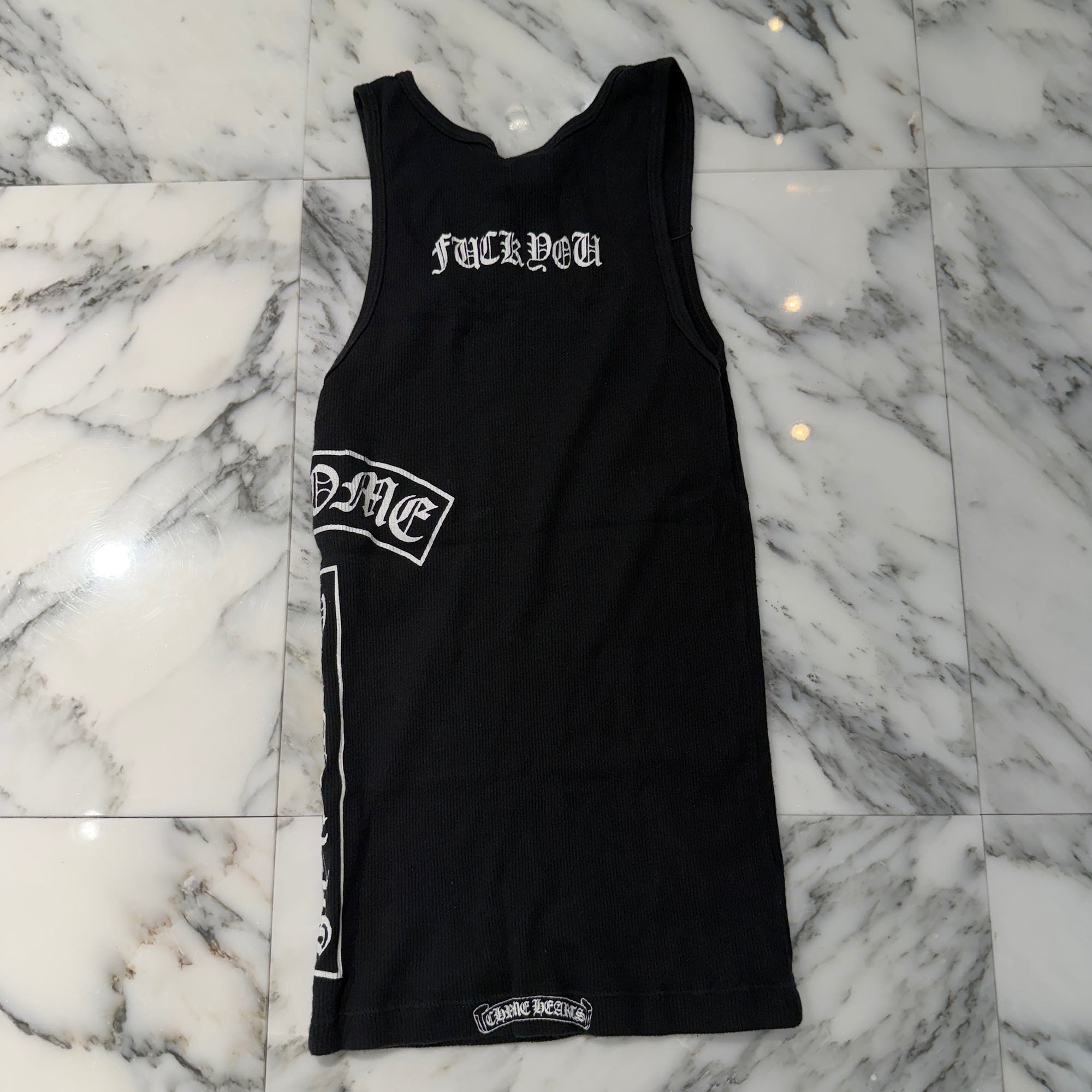 CHROME HEARTS Vertical Side Logo Cross Print Tank Top Size M クロムハーツ ヴァーティカル サイドロゴ クロスプリント タンクトップ サイズM