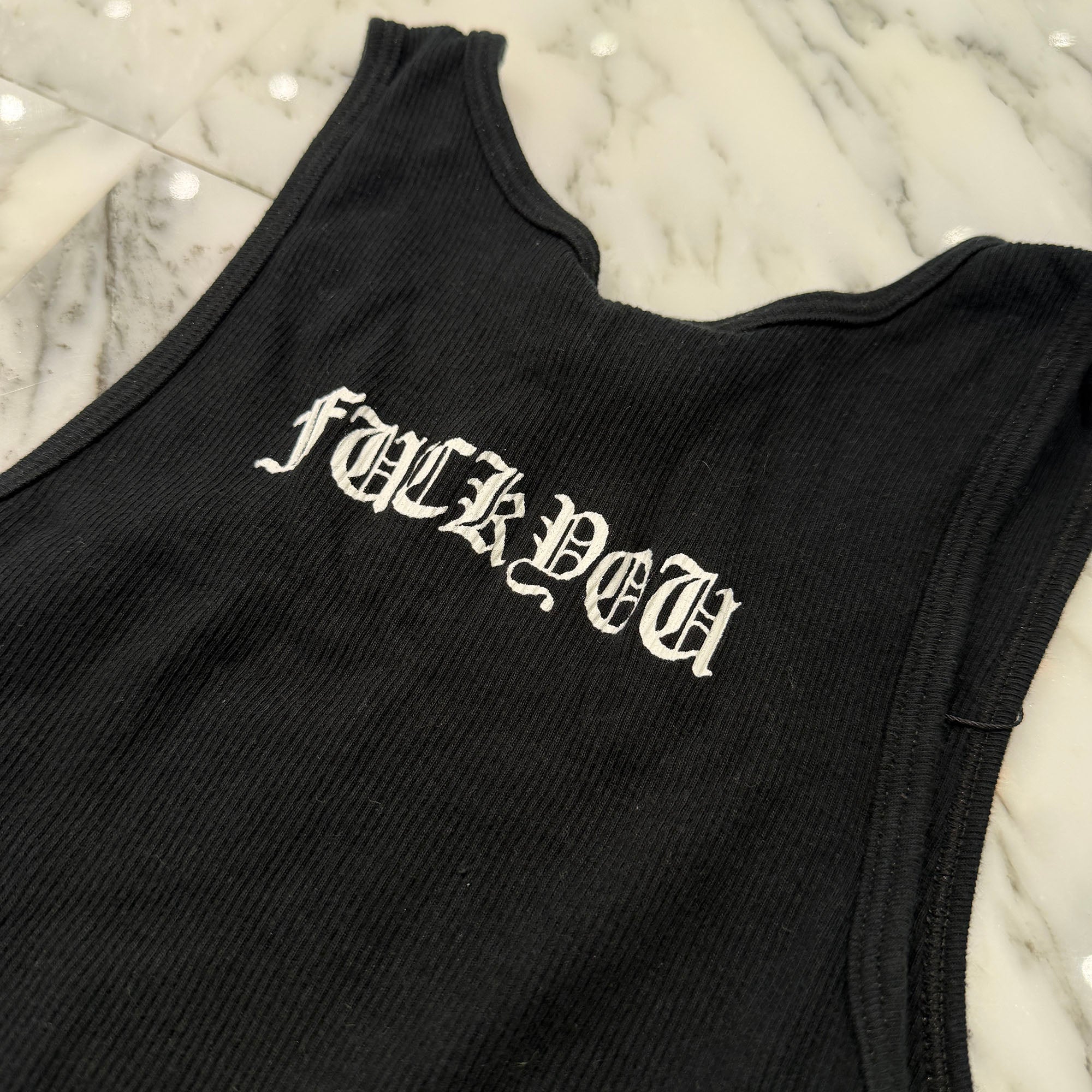 CHROME HEARTS Vertical Side Logo Cross Print Tank Top Size M クロムハーツ ヴァーティカル サイドロゴ クロスプリント タンクトップ サイズM