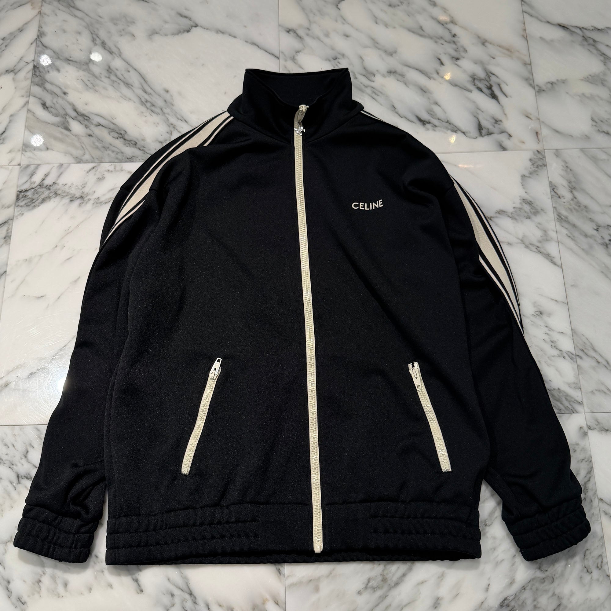 CELINE 2024SS Logo Embroidery Zip Up Truck Jacket 2Y4901210 Size S セリーヌ ロゴ刺繡 ジップアップ トラック ジャケット サイズS