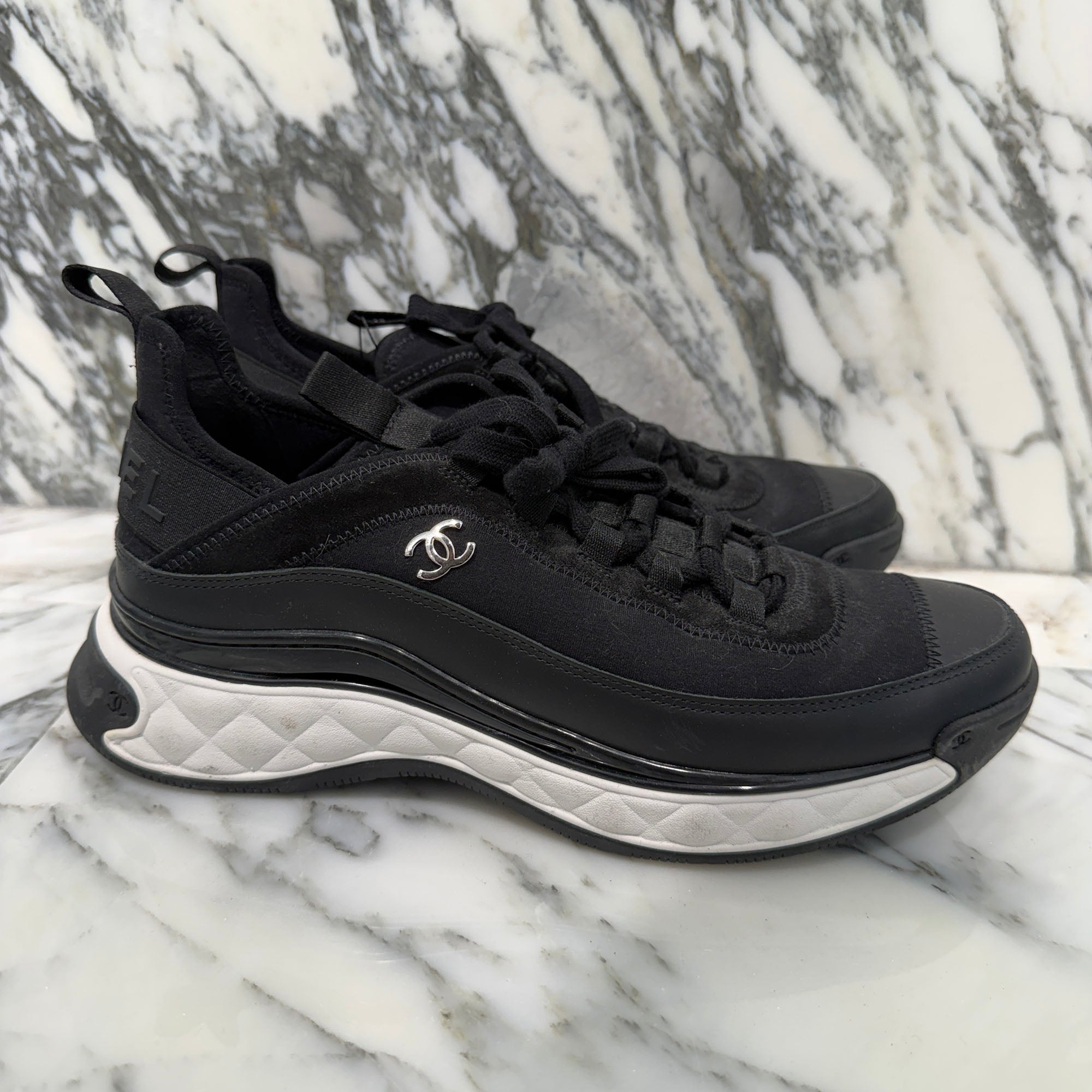 CHANEL 2023AW CoCo Mark Low Cut Lace Up Sneakers G45331 B14494 Size 41 (約：25.5cm～26.0cm) シャネル ココマーク ローカット レースアップ スニーカー サイズ41 (約：25.5cm～26.0cm)