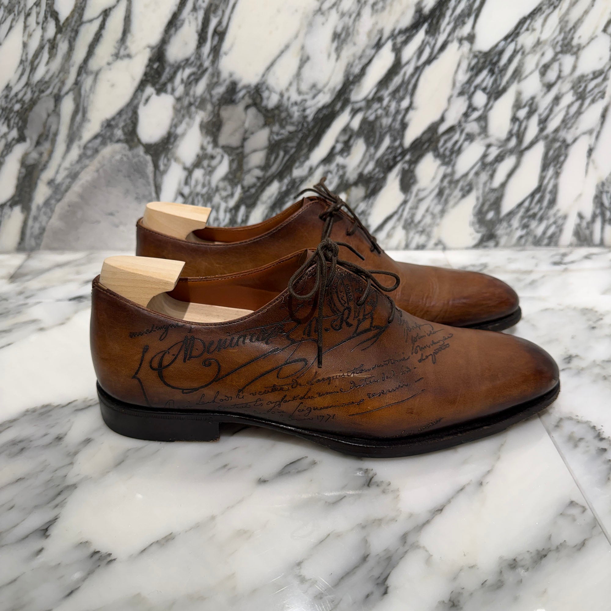 Berluti Galet Oxford Leather Lace Up Shoes Size 6 1/2(JP25.5) ベルルッティ ガレ オックスフォード レザー レースアップシューズ サイズ6 1/2(JP25.5)