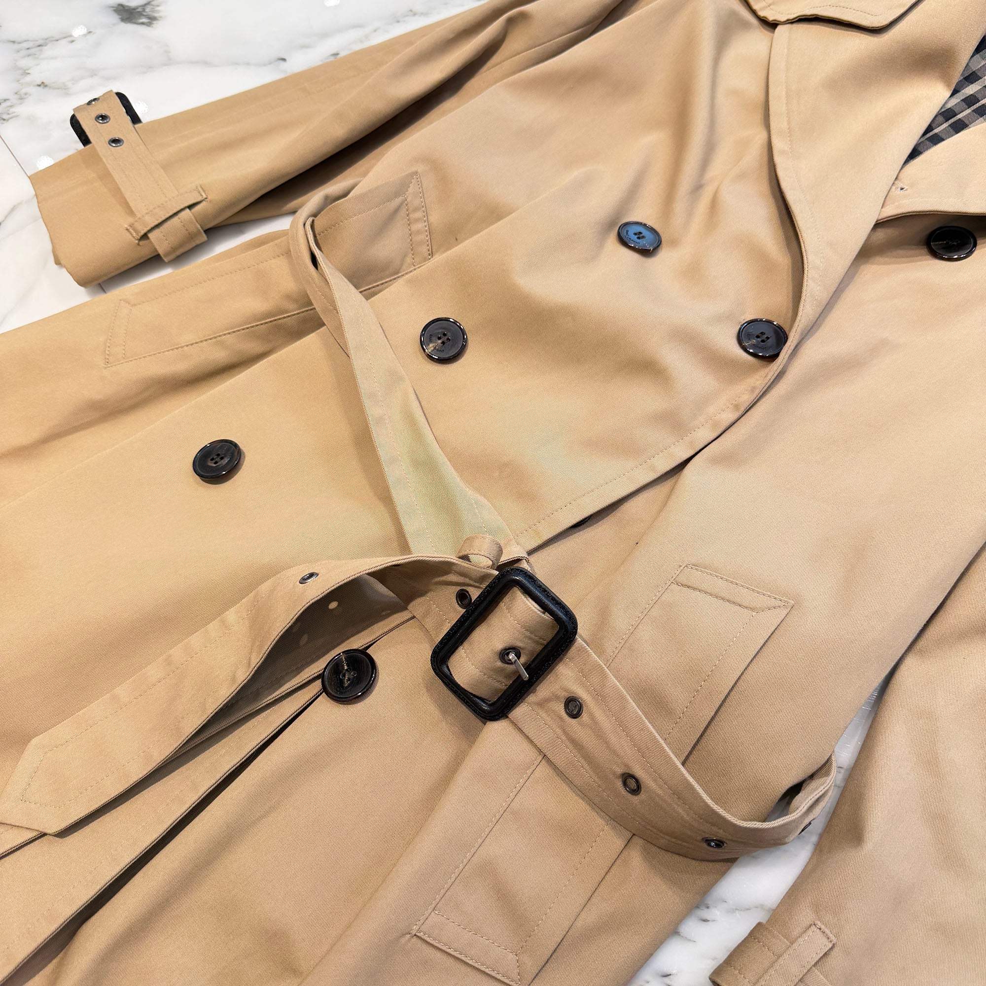 SAINT LAURENT PARIS 2024AW Gabardine Trench Coat M07U 337872 Y039W 9772 Size 46 サンローランパリ ギャバジン トレンチコート サイズ46