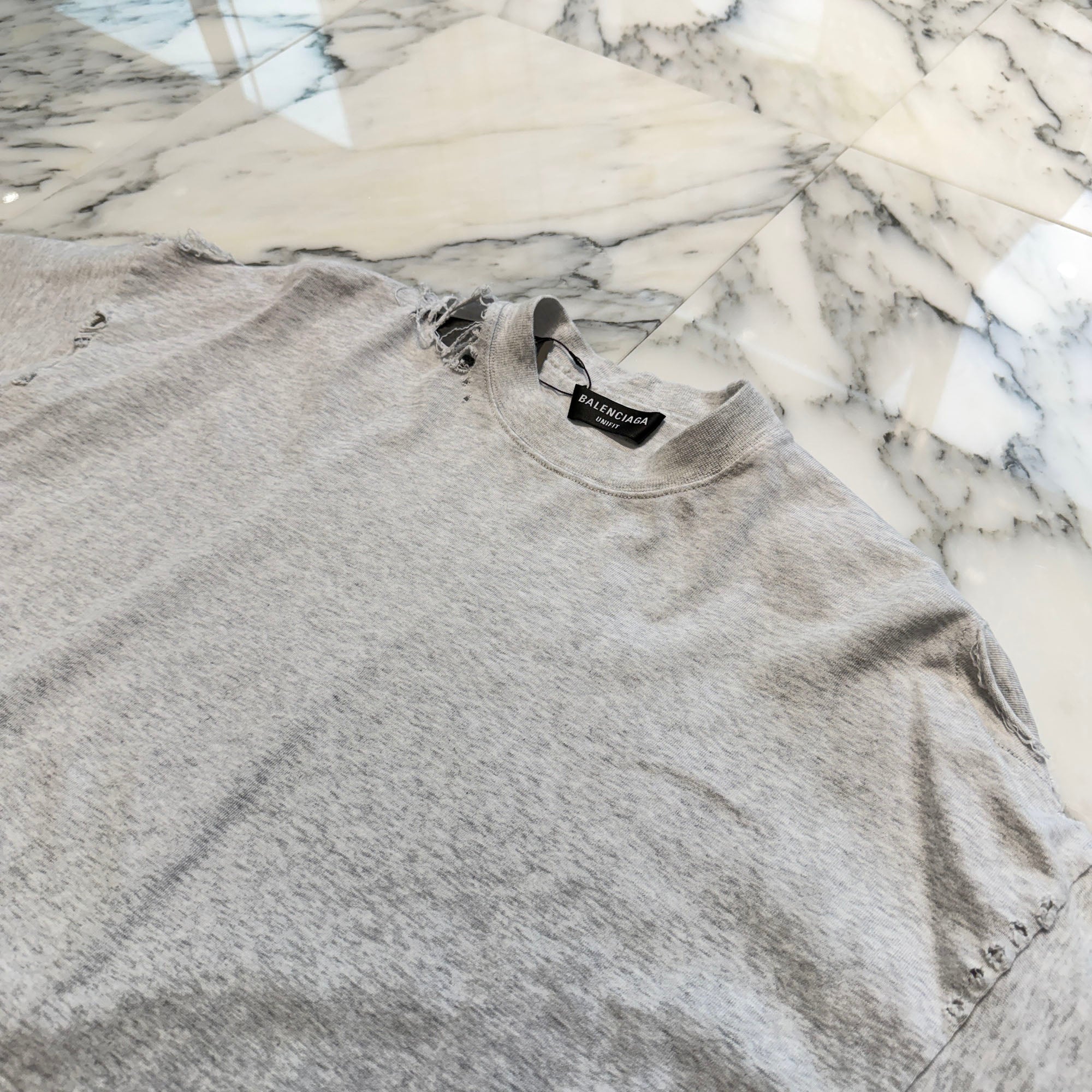 BALENCIAGA 2022SS Destroy Repaired Oversized Tee 704056 TMVA5 Size L バレンシアガ デストロイリペア オーバーサイズTシャツ サイズL