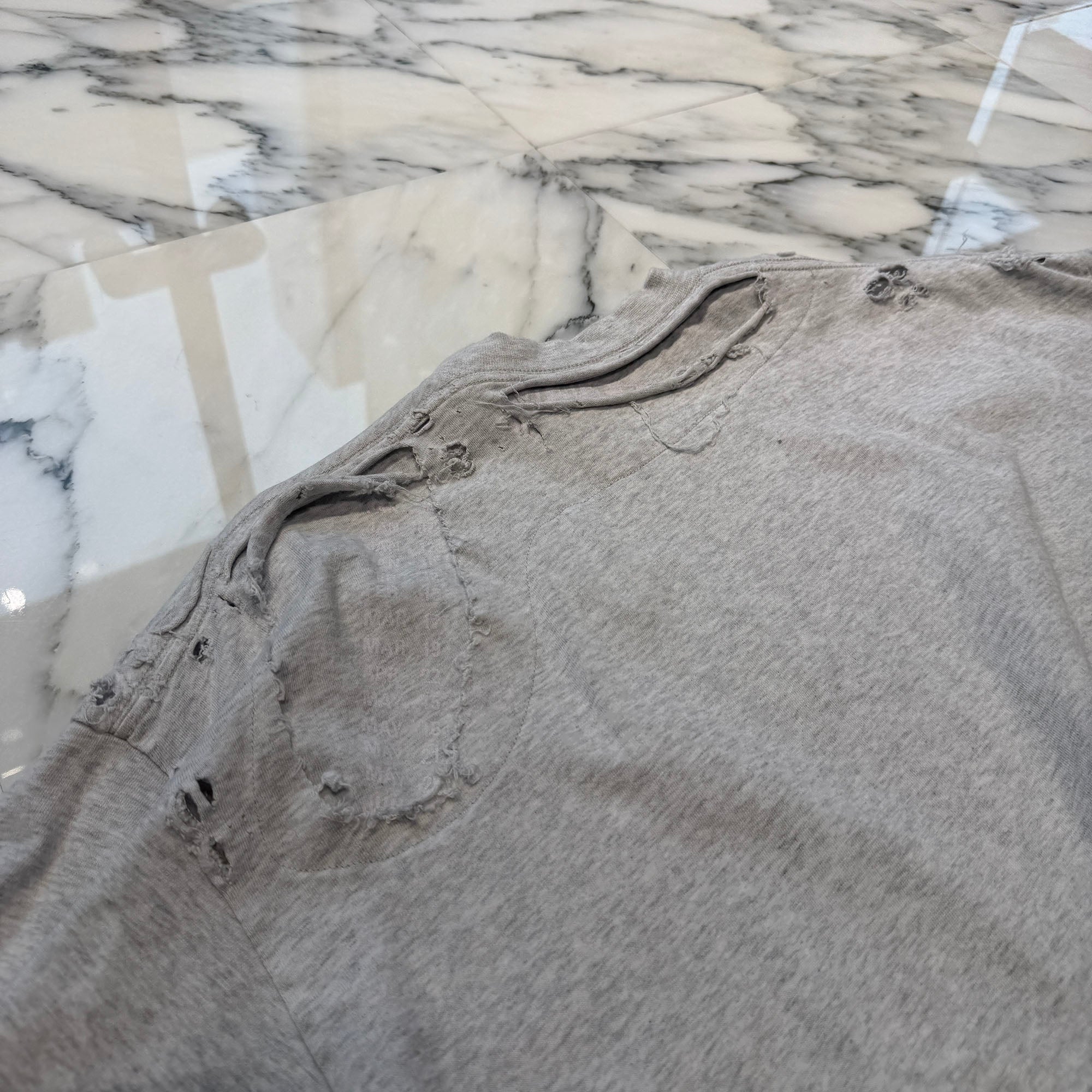 BALENCIAGA 2022SS Destroy Repaired Oversized Tee 704056 TMVA5 Size L バレンシアガ デストロイリペア オーバーサイズTシャツ サイズL
