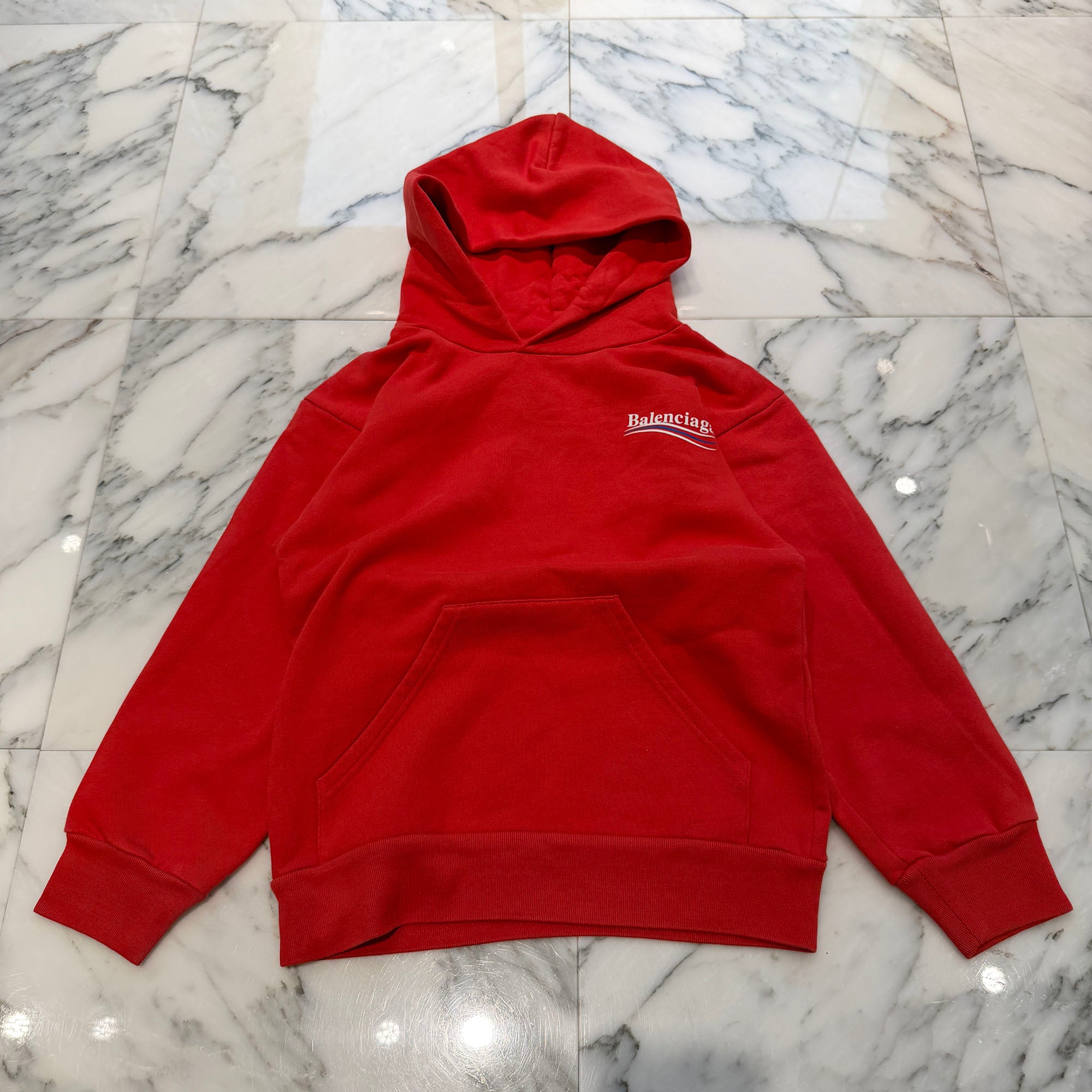 BALENCIAGA 2017AW Campaign Logo Pullover Hoodie UP57 01363 Size 8 バレンシアガ キャンペーンロゴ プルオーバー フーディ サイズ8