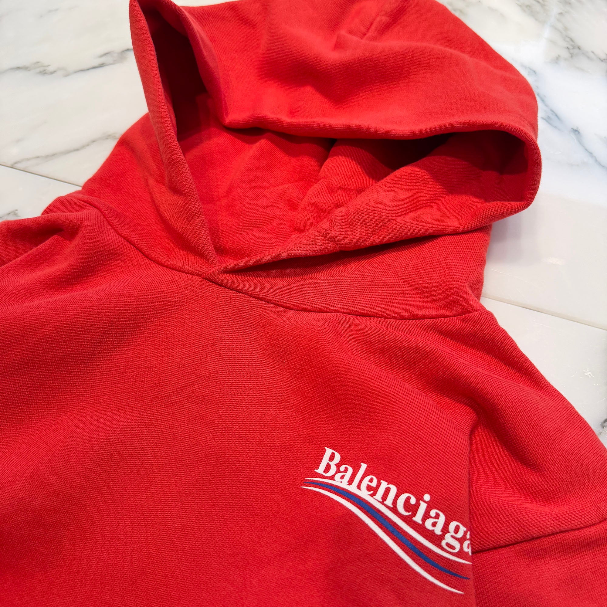 BALENCIAGA 2017AW Campaign Logo Pullover Hoodie UP57 01363 Size 8 バレンシアガ キャンペーンロゴ プルオーバー フーディ サイズ8
