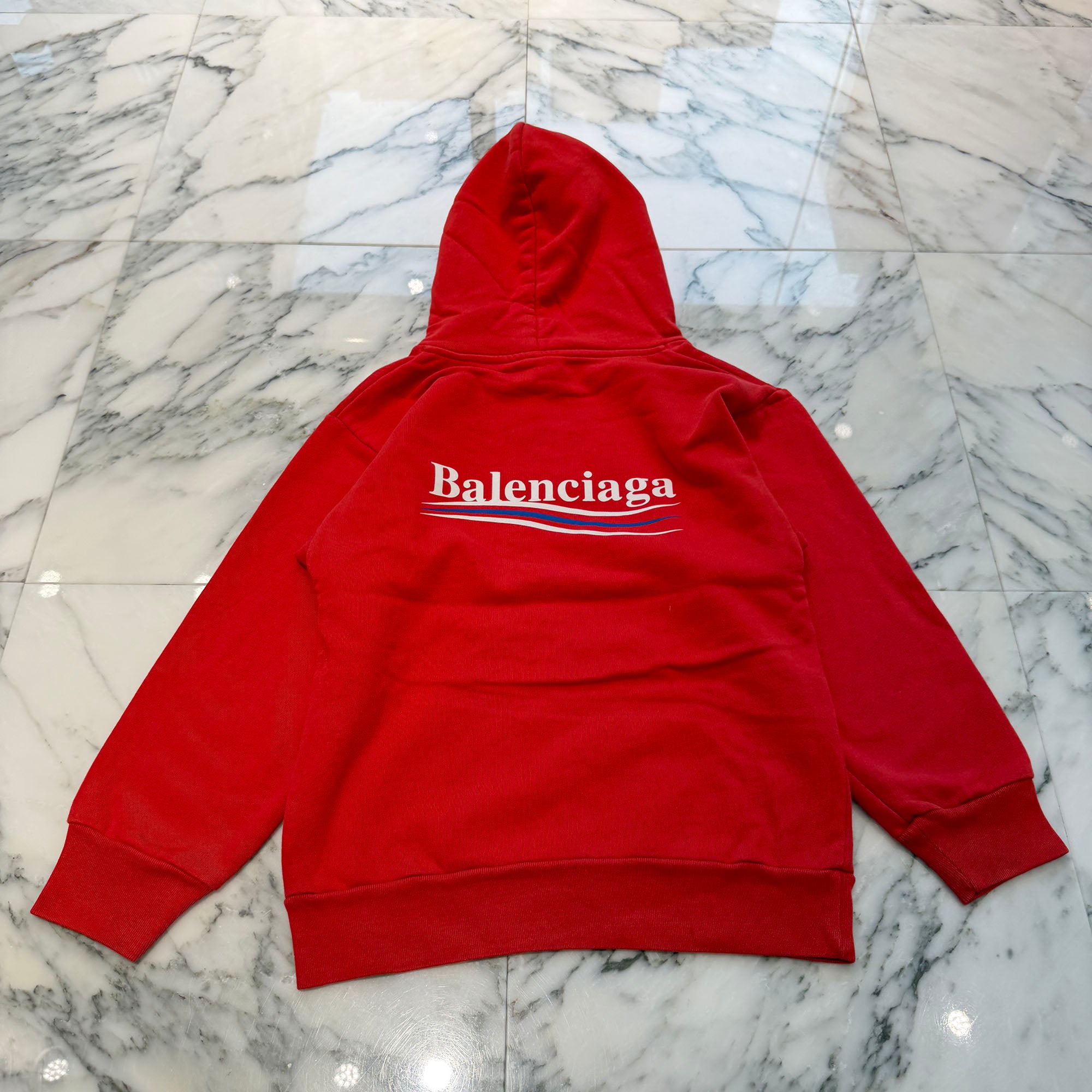 BALENCIAGA 2017AW Campaign Logo Pullover Hoodie UP57 01363 Size 8 バレンシアガ キャンペーンロゴ プルオーバー フーディ サイズ8