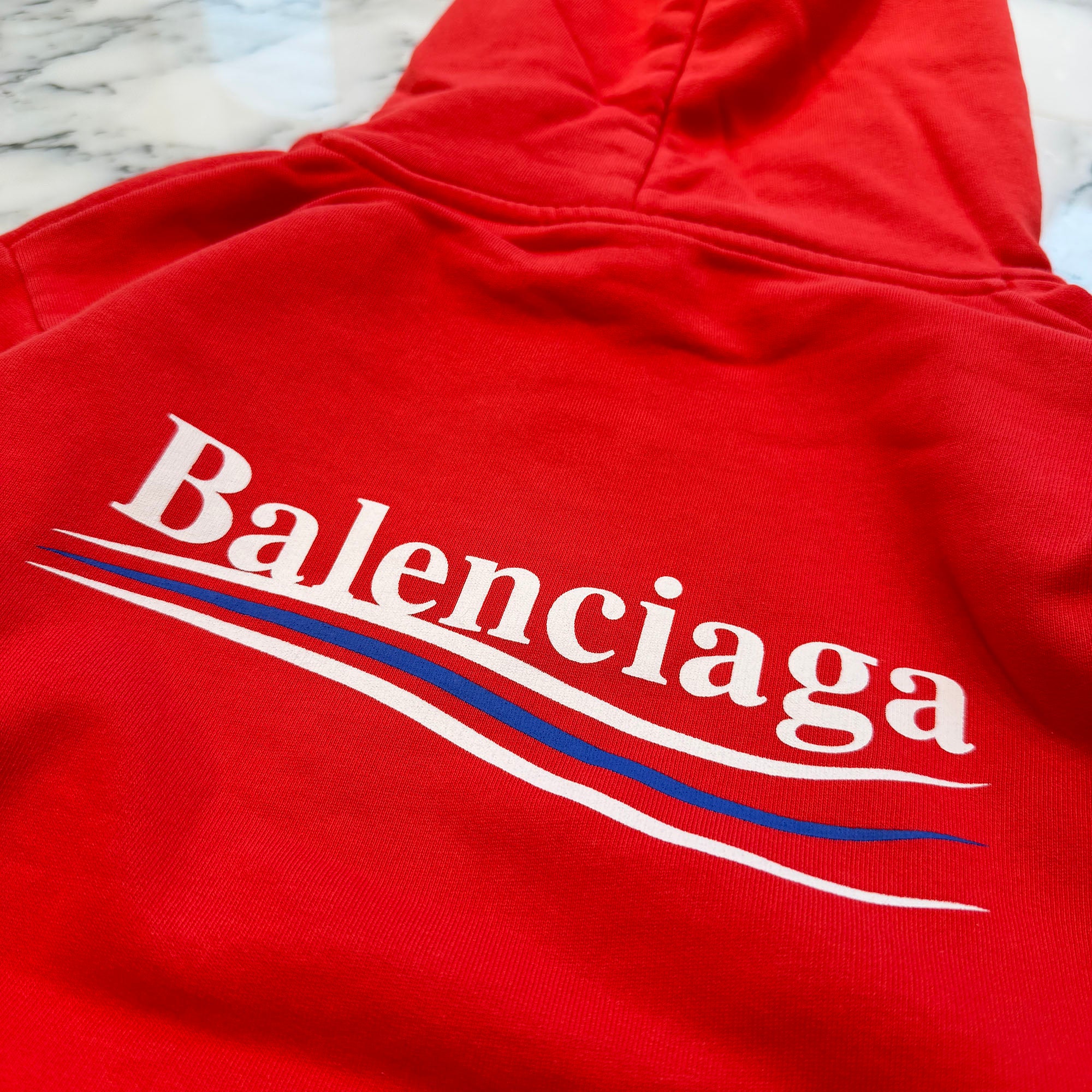 BALENCIAGA 2017AW Campaign Logo Pullover Hoodie UP57 01363 Size 8 バレンシアガ キャンペーンロゴ プルオーバー フーディ サイズ8