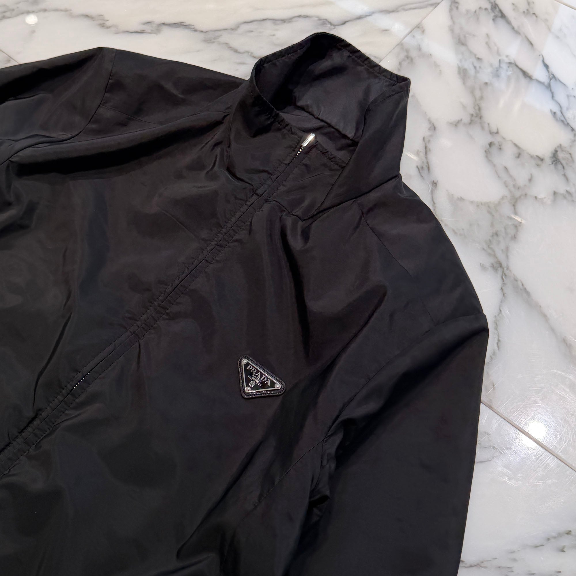PRADA 2023AW Triangle Logo Plate Reversible Zip Up Jacket SGH057 RWM0 Size 52 プラダ トライアングルロゴプレート リバーシブル ジップアップ ジャケット サイズ52