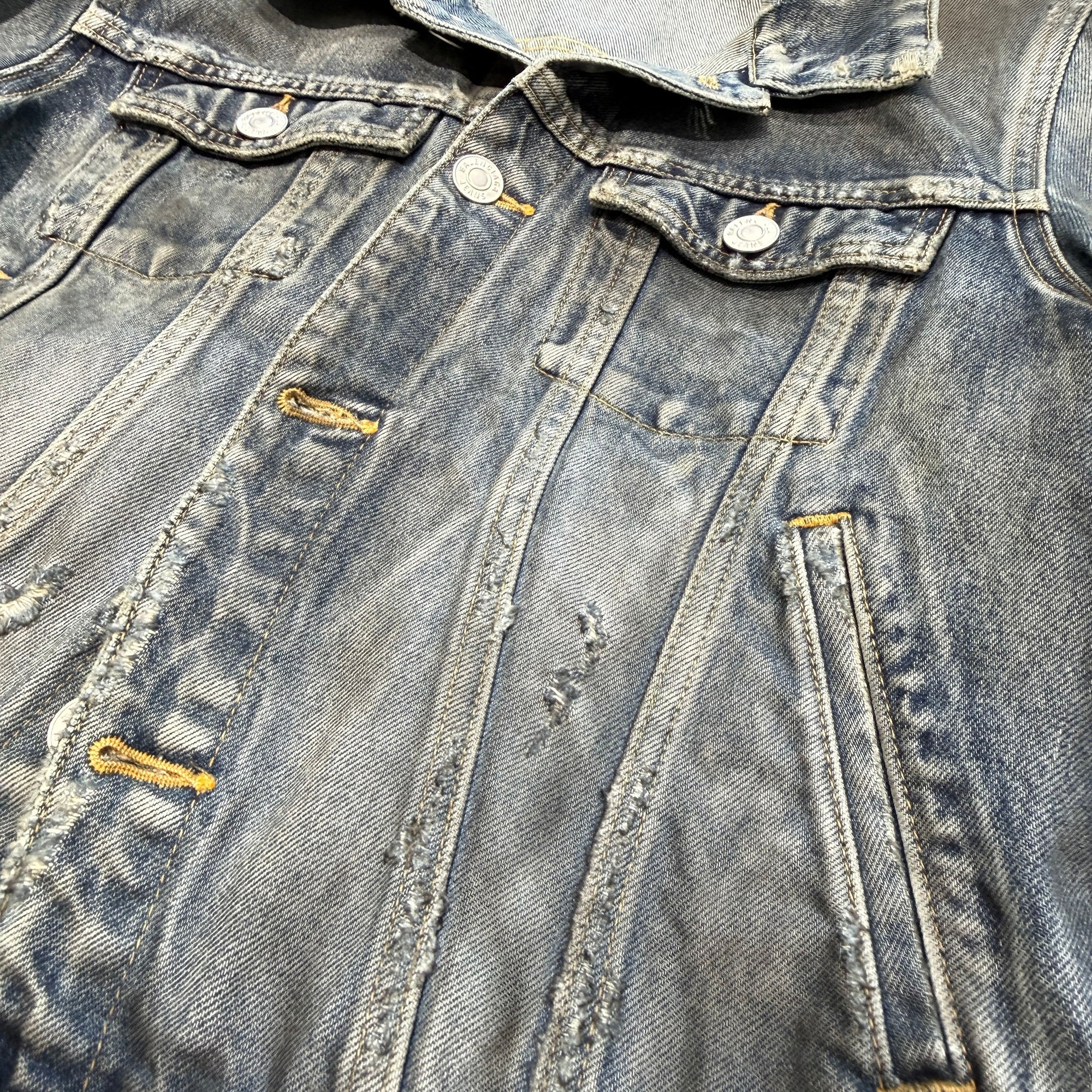 BALENCIAGA 2022AW Shrank Denim Jacket 745285 TNW01 Size 42 バレンシアガ シュランク デニムジャケット サイズ42