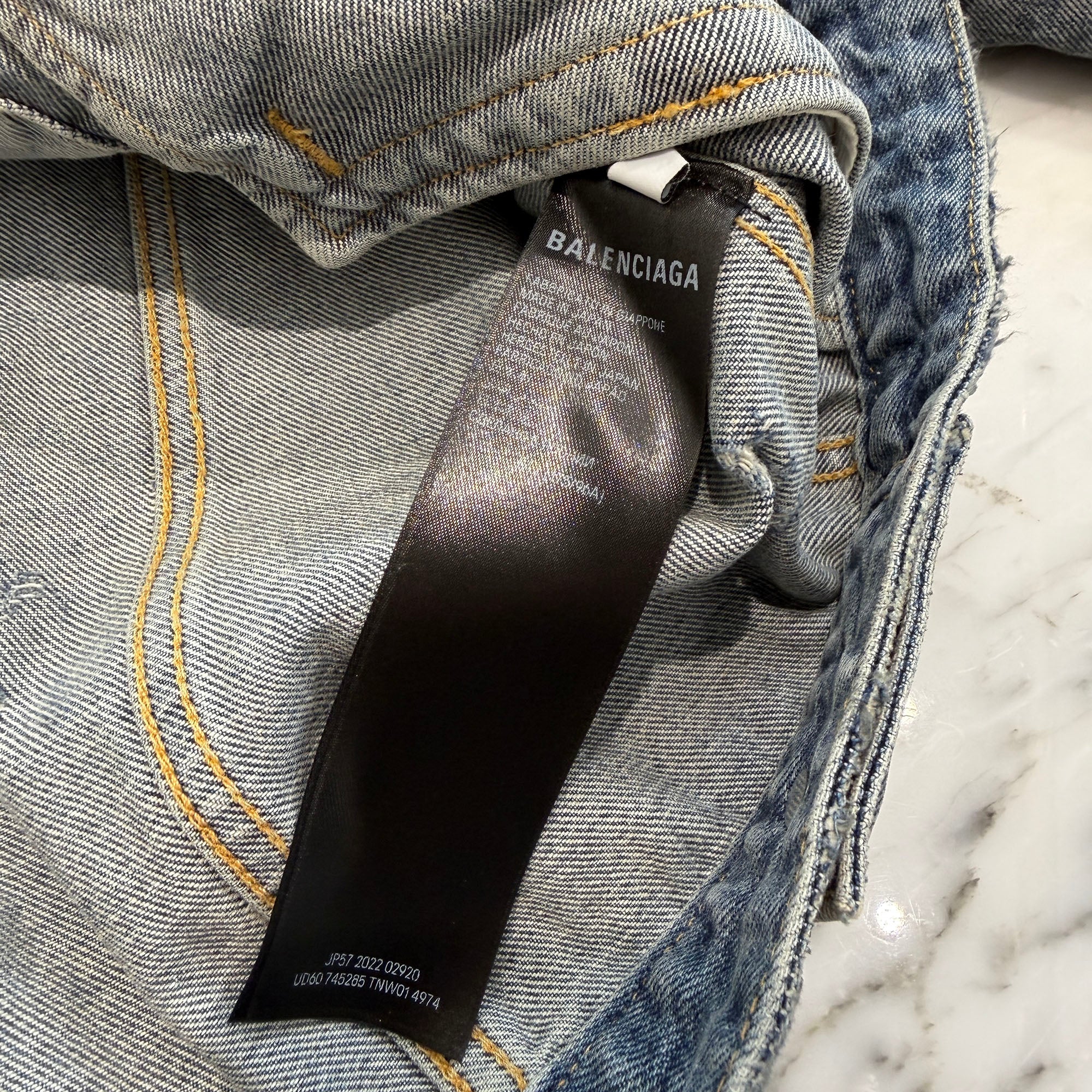 BALENCIAGA 2022AW Shrank Denim Jacket 745285 TNW01 Size 42 バレンシアガ シュランク デニムジャケット サイズ42