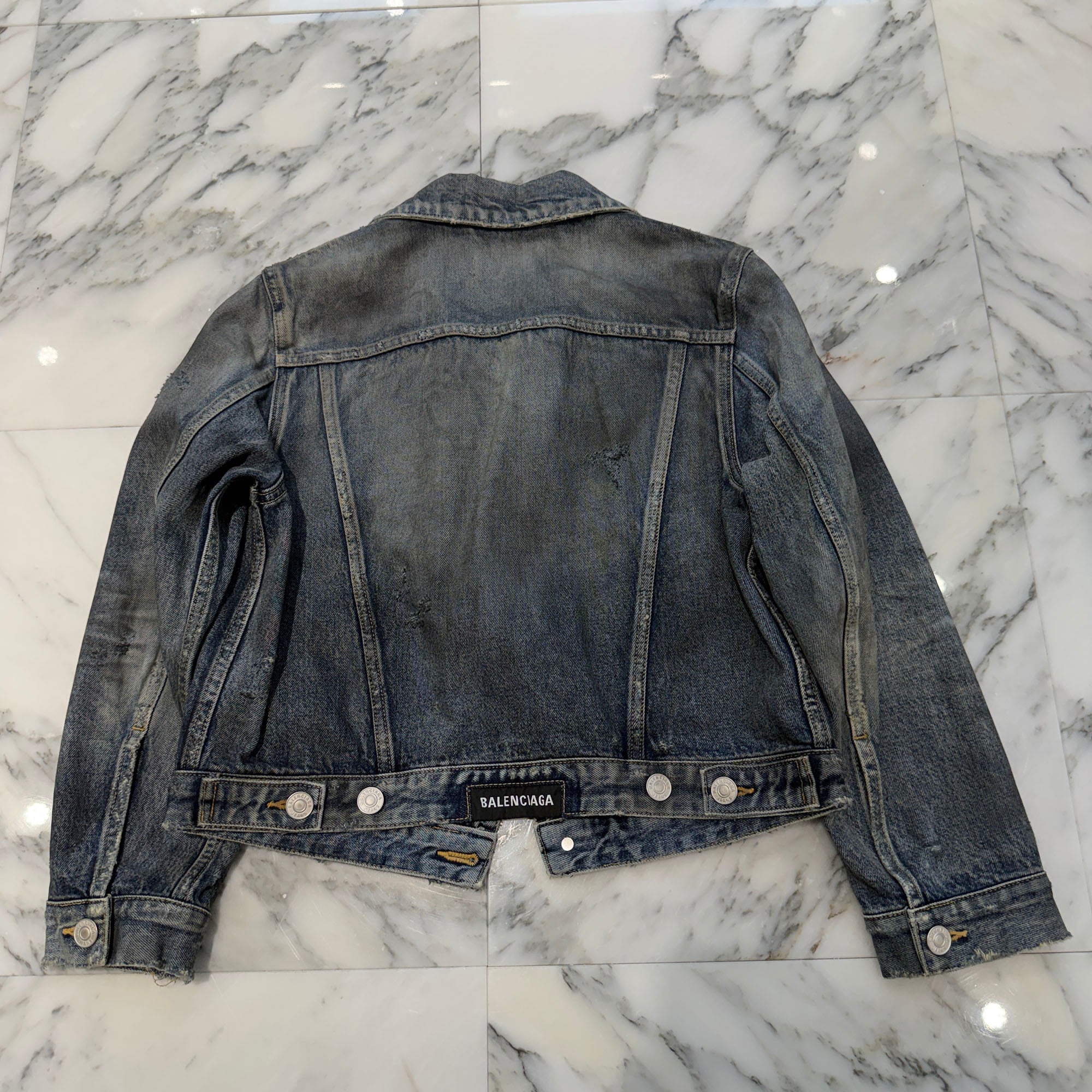 BALENCIAGA 2022AW Shrank Denim Jacket 745285 TNW01 Size 42 バレンシアガ シュランク デニムジャケット サイズ42