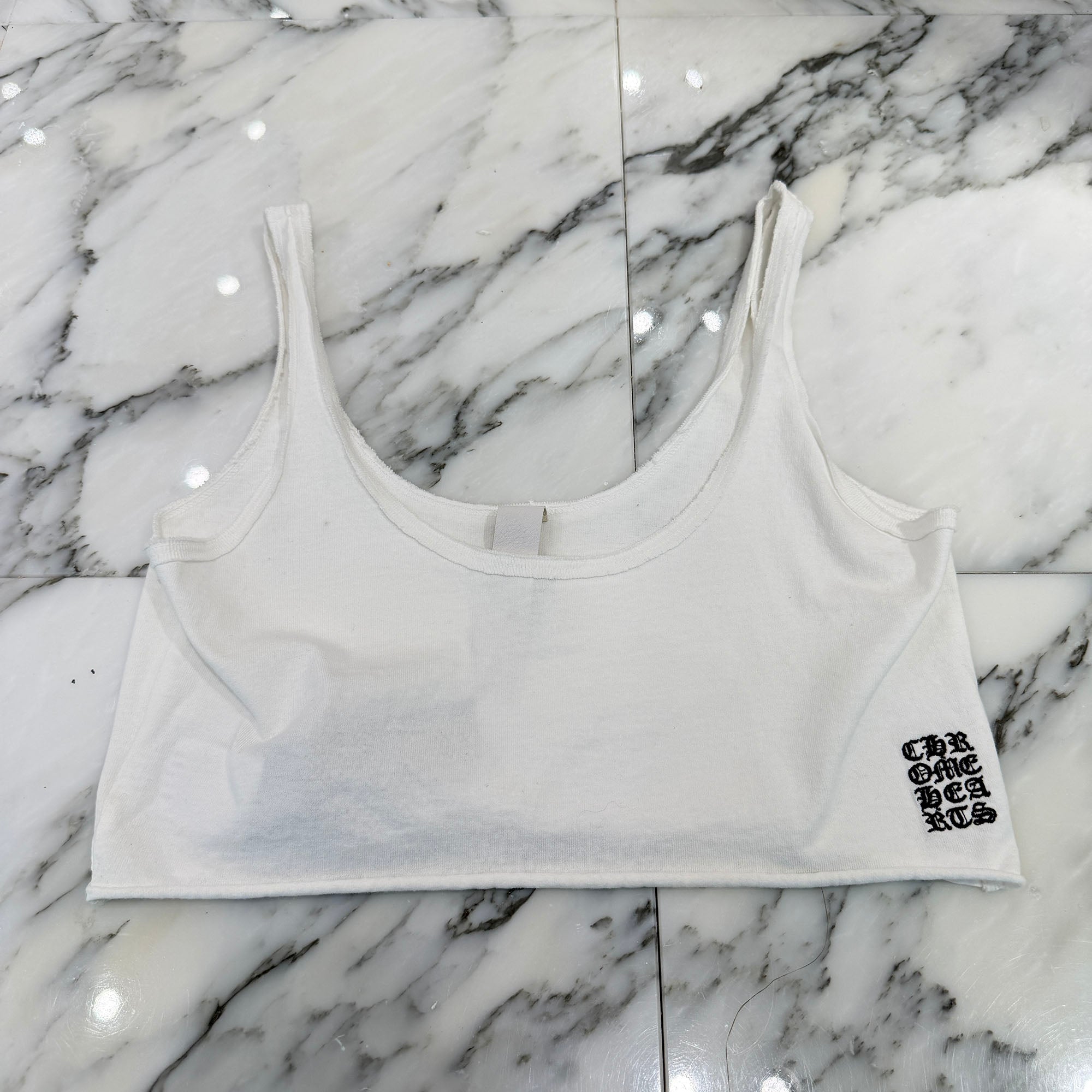 CHROME HEARTS Y NOT Vertical Logo Cross Embroidery Camisole Size M クロムハーツ ワイノット バーティカルロゴ クロス刺繍 キャミソール サイズM