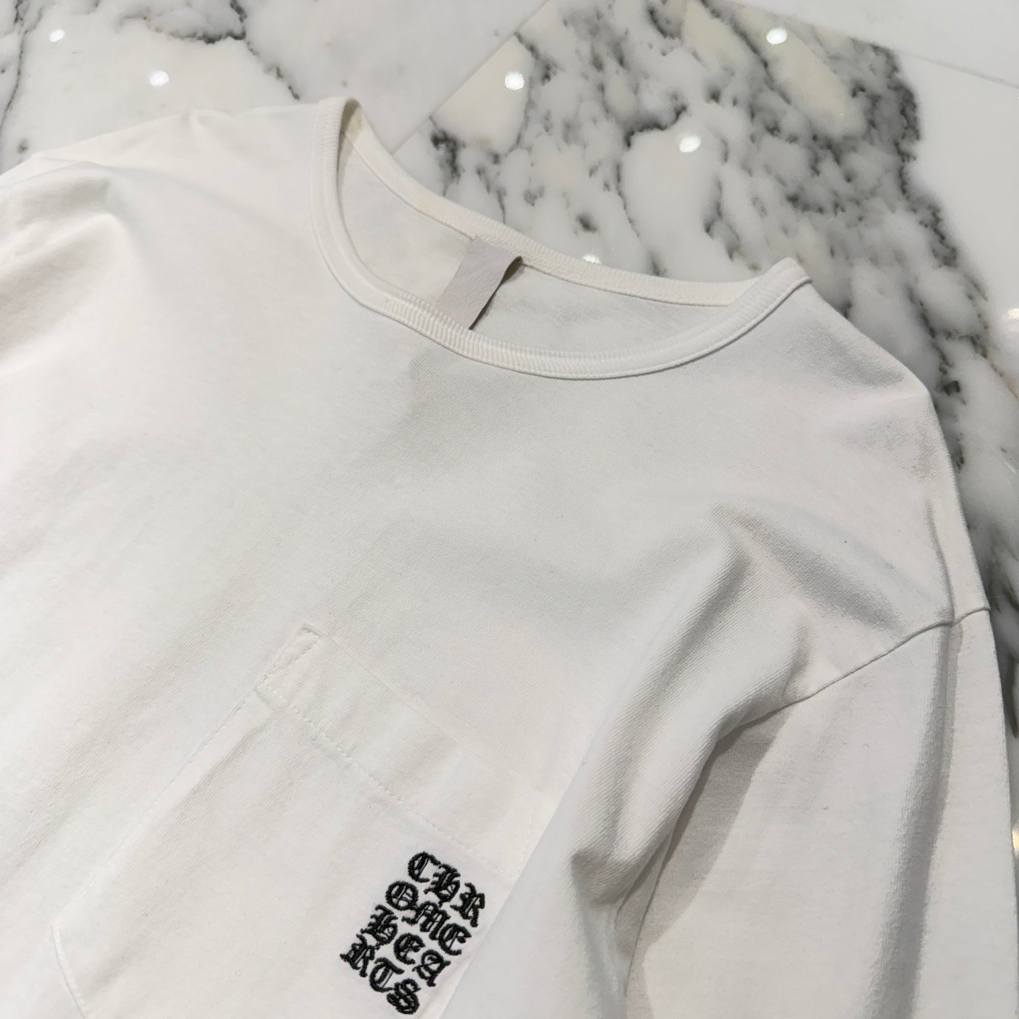 CHROME HEARTS Y NOT Vertical Logo Embroidery Long Sleeve Tee Size L クロムハーツ ワイノット ヴァーティカルロゴ刺繍 ロングスリーブTシャツ サイズL