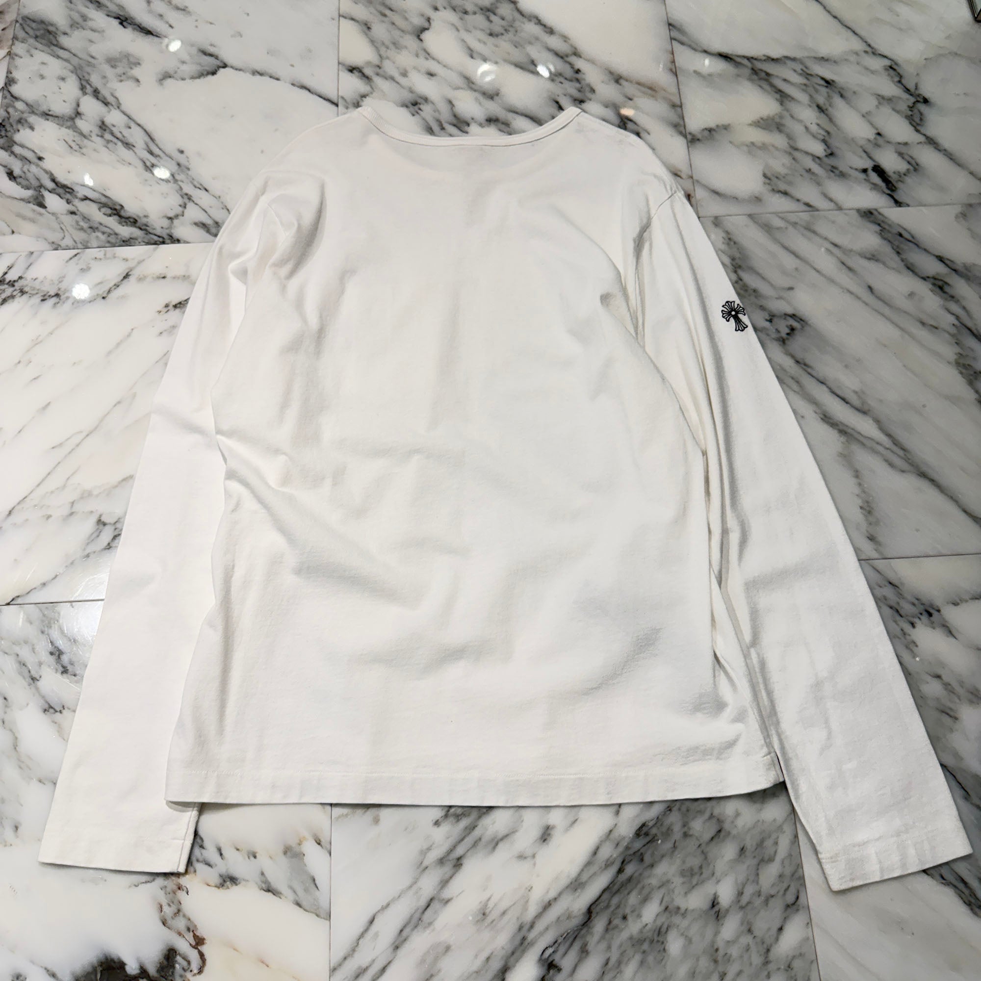CHROME HEARTS Y NOT Vertical Logo Embroidery Long Sleeve Tee Size L クロムハーツ ワイノット ヴァーティカルロゴ刺繍 ロングスリーブTシャツ サイズL