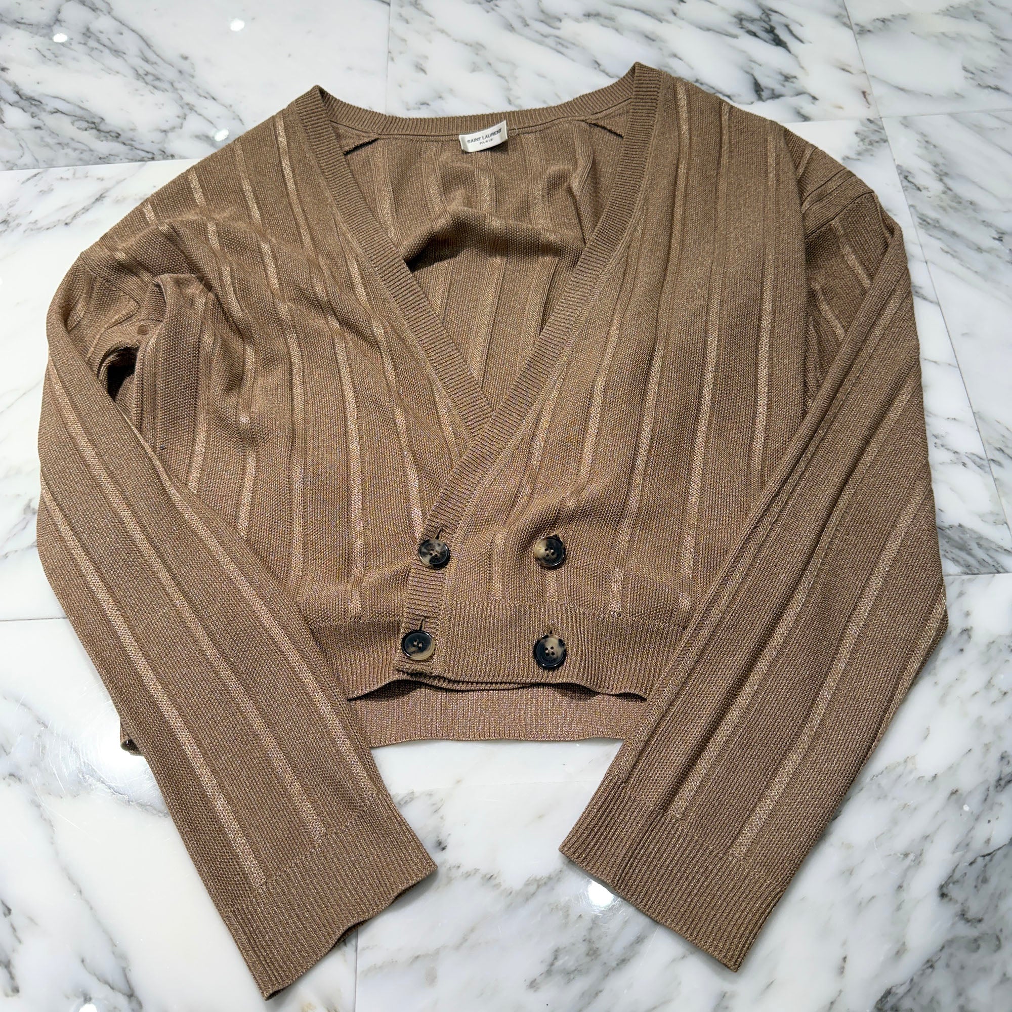 SAINT LAURENT 2022AW Double Breasted Cardigan 734515 Y76AN Size S サンローランパリ ダブル ブレスト カーディガン サイズS