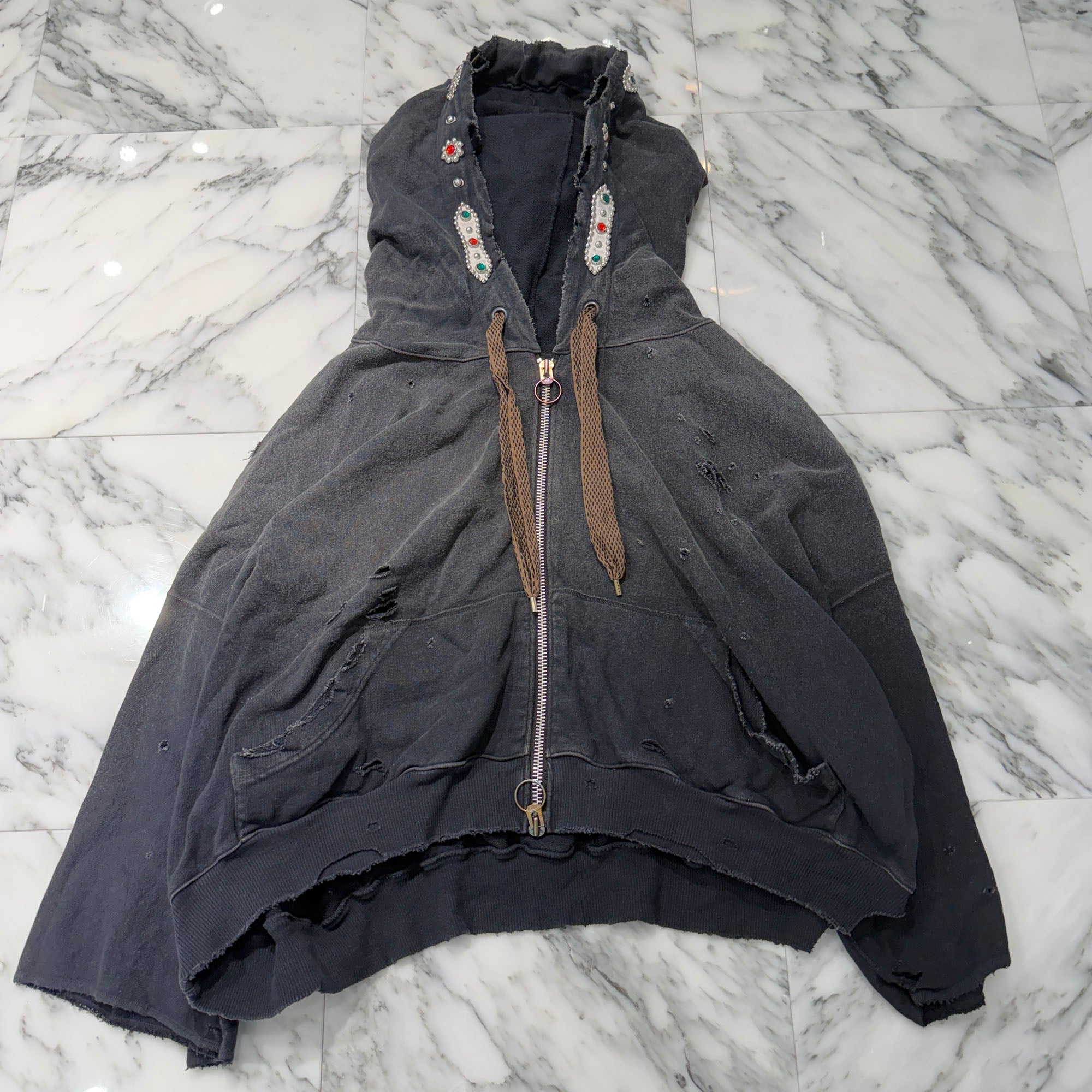 KAPITAL Thriller Distressed Devil Studs Zip Up Hoodie K2503L C053 Size ONE SIZE キャピタル スリラー ディストレスト デビル スタッズ ジップアップフーディ サイズONE SIZE