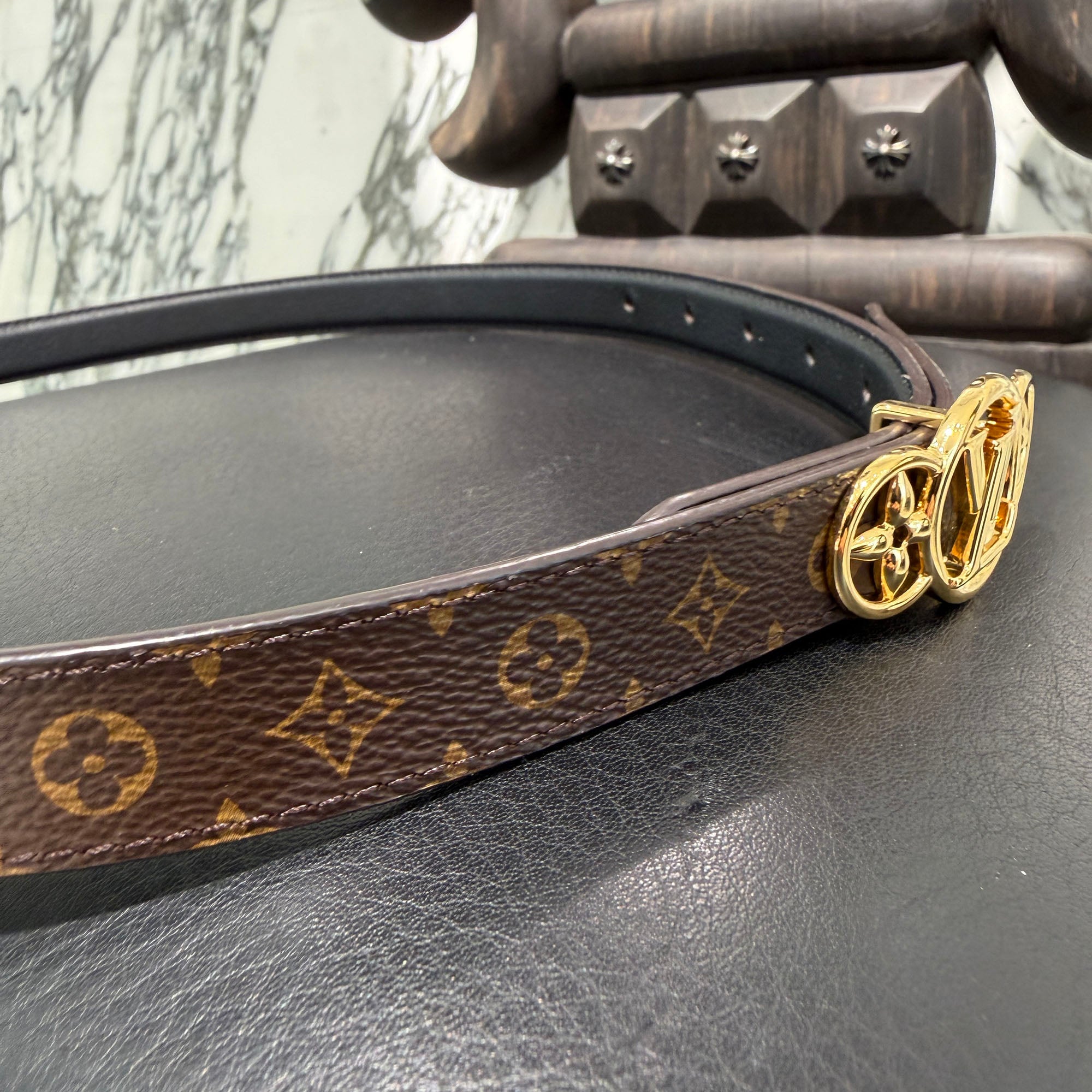 LOUIS VUITTON LV Trio 20mm Reversible Leather Belt AC4273 ルイヴィトン LVトリオ 20mm リバーシブル レザーベルト