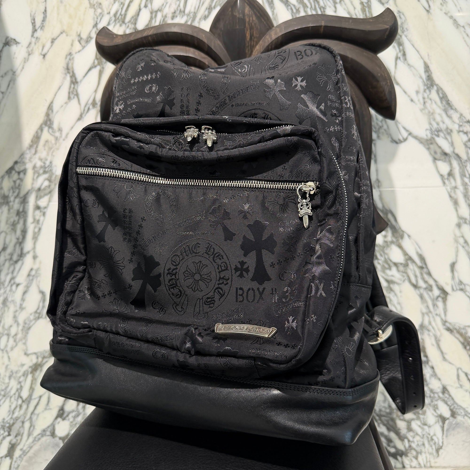 花音パパ　Chrome Hearts 最新マルチロゴ　ステンシル　サイズL CHROME HEARTS 7th Grade Nylon Multi Logo Stencil Backpack クロム