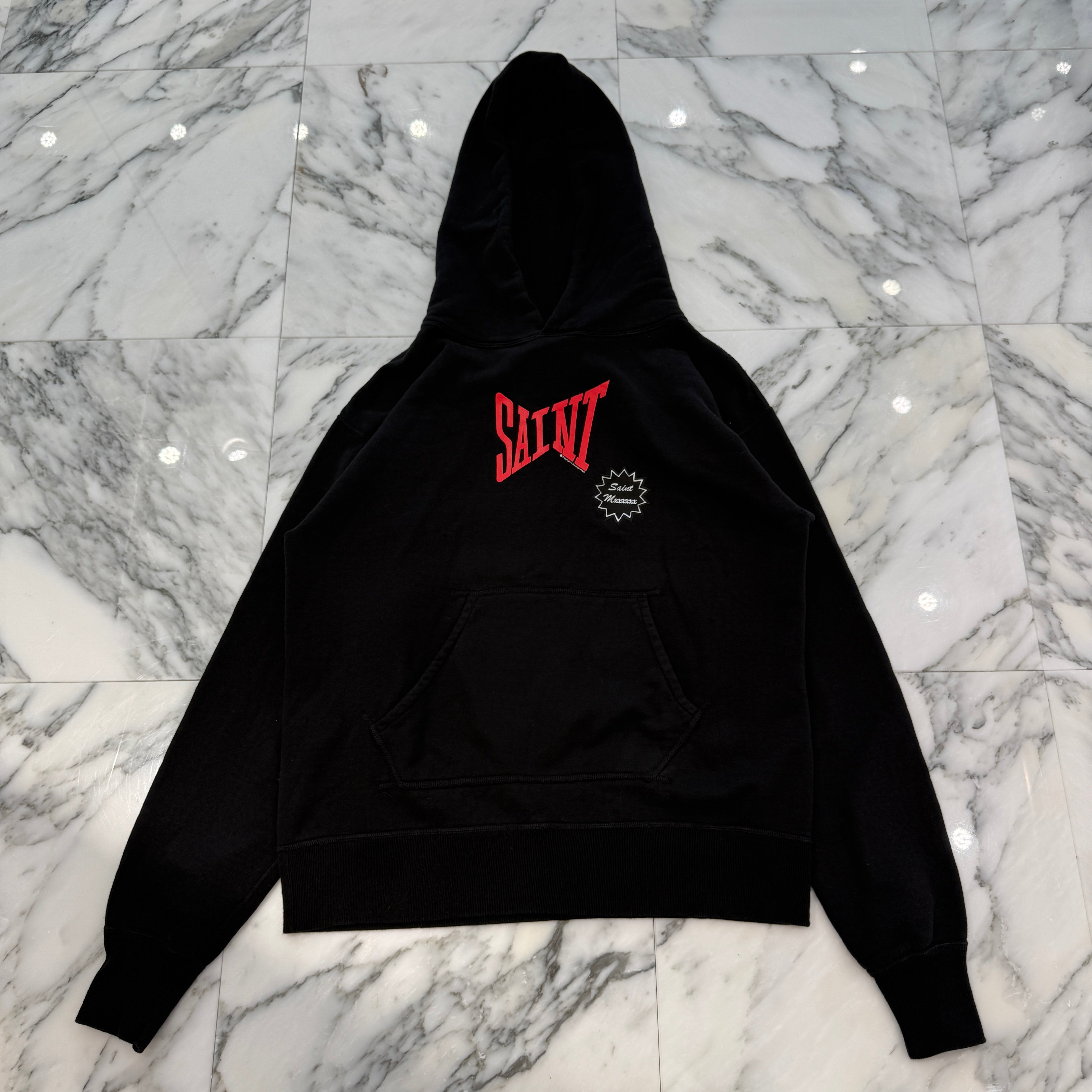 SAINT Mxxxxxx 2024SS Logo Patch Pullover Hoodie SM-YS8-0000-035 Size M セントマイケル ロゴパッチ プルオーバーフーディ サイズM