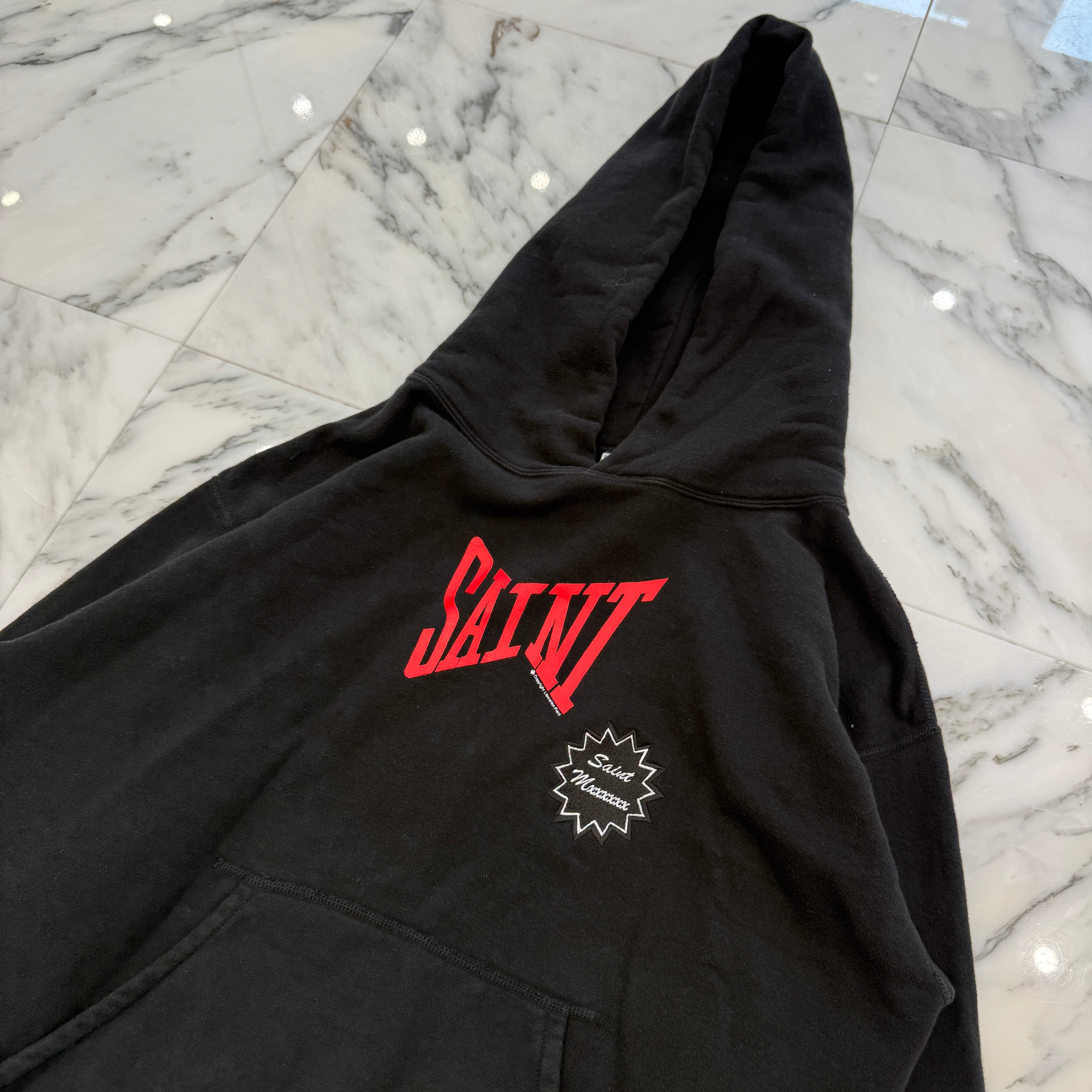 SAINT Mxxxxxx 2024SS Logo Patch Pullover Hoodie SM-YS8-0000-035 Size M セントマイケル ロゴパッチ プルオーバーフーディ サイズM