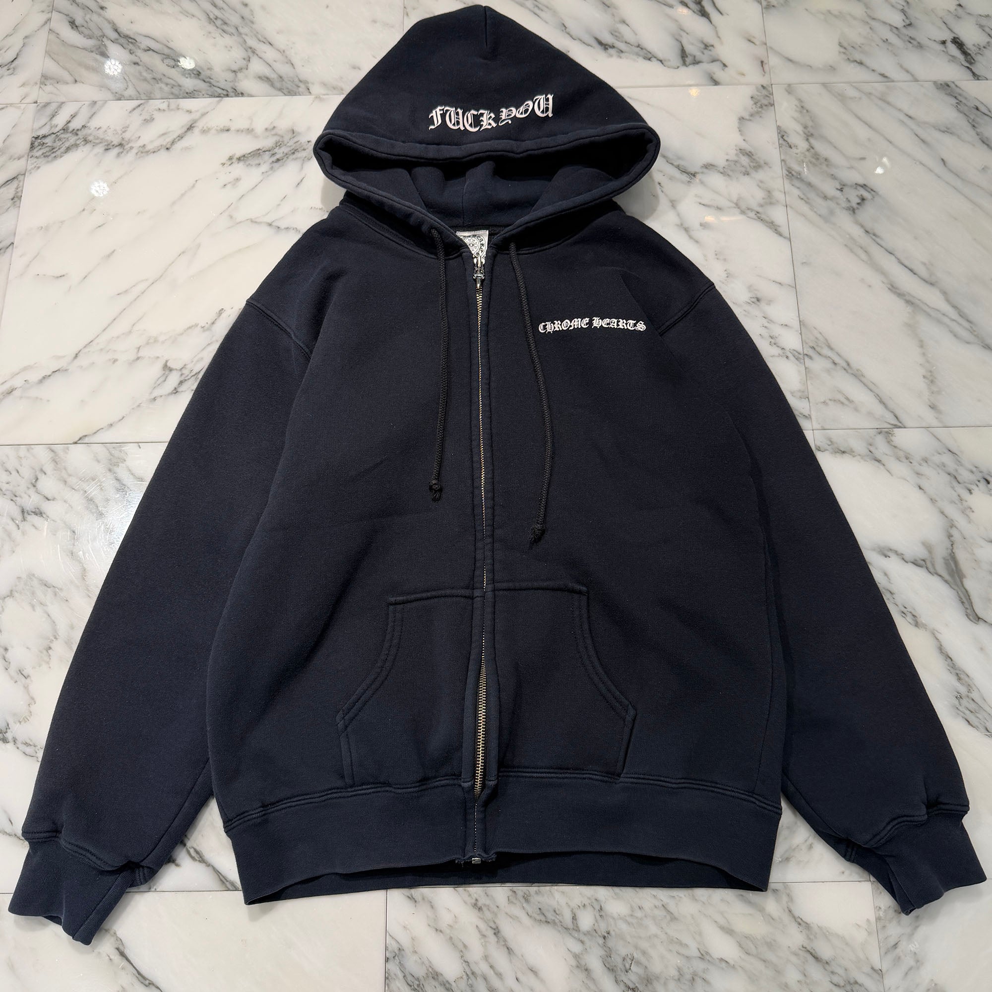CHROME HEARTS Back CH Plus Print Thermal Zip Up Hoodie Size M クロムハーツ バック CHプラス プリント サーマル ジップアップフーディ サイズM