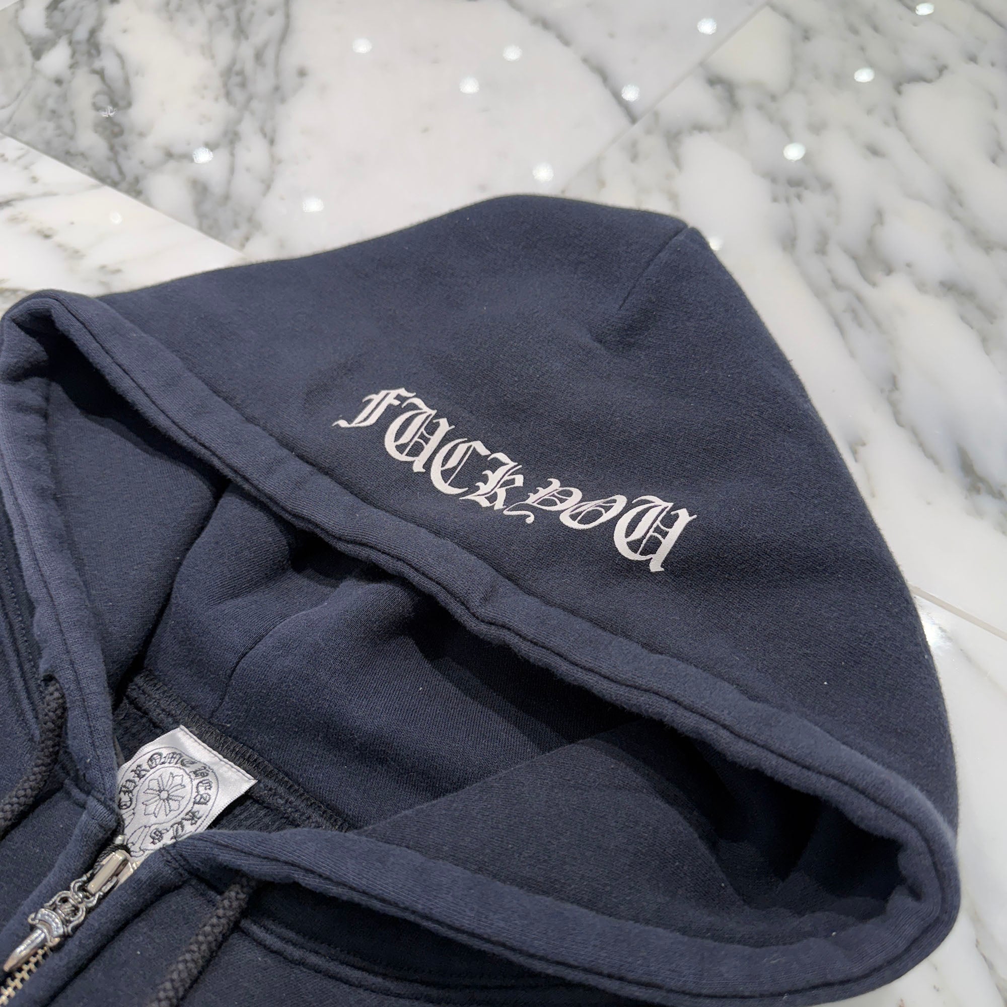 CHROME HEARTS Back CH Plus Print Thermal Zip Up Hoodie Size M クロムハーツ バック CHプラス プリント サーマル ジップアップフーディ サイズM