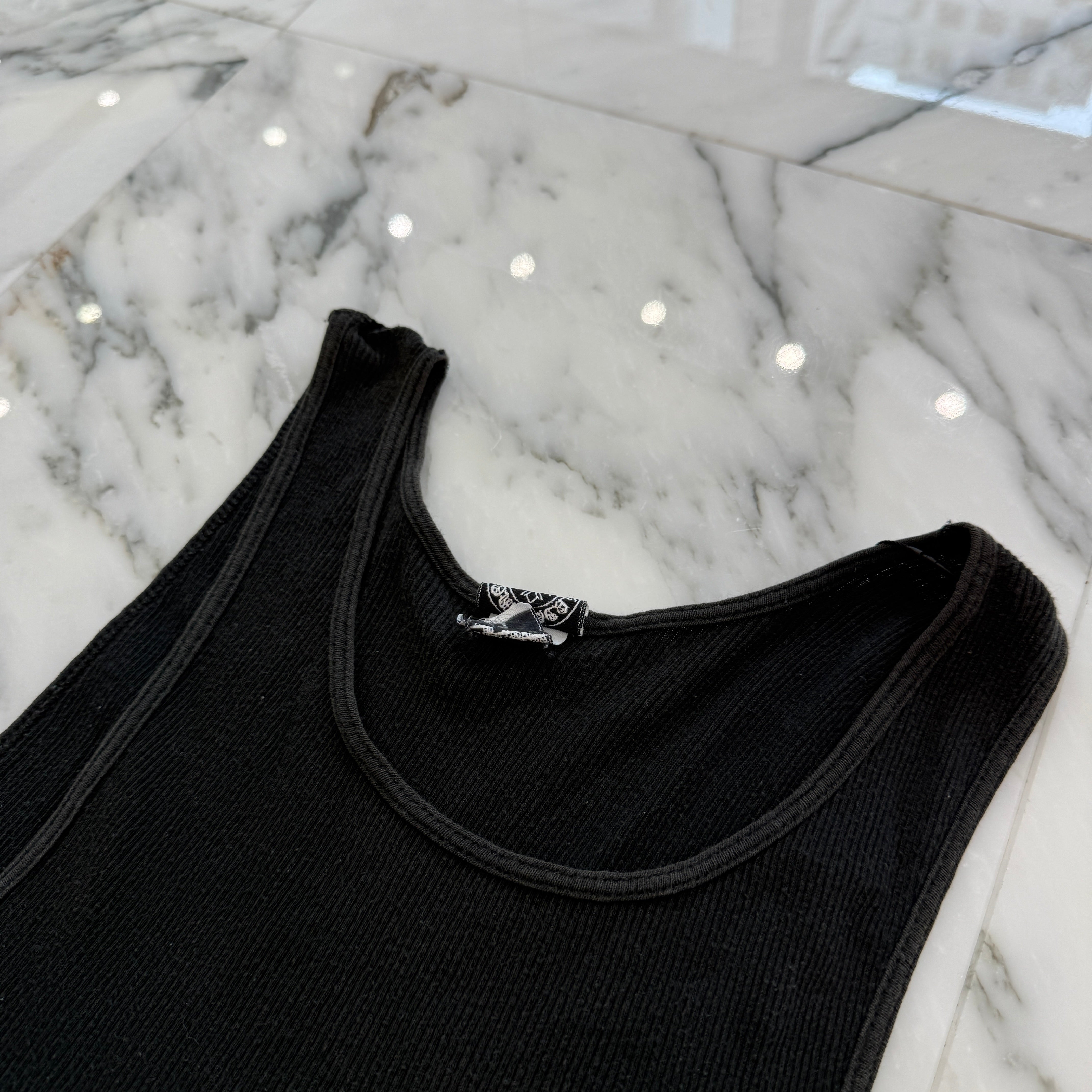 CHROME HEARTS T Bar Logo Back Cross Print Tank Top Size M クロムハーツ Tバーロゴ バッククロスプリント タンクトップ サイズM
