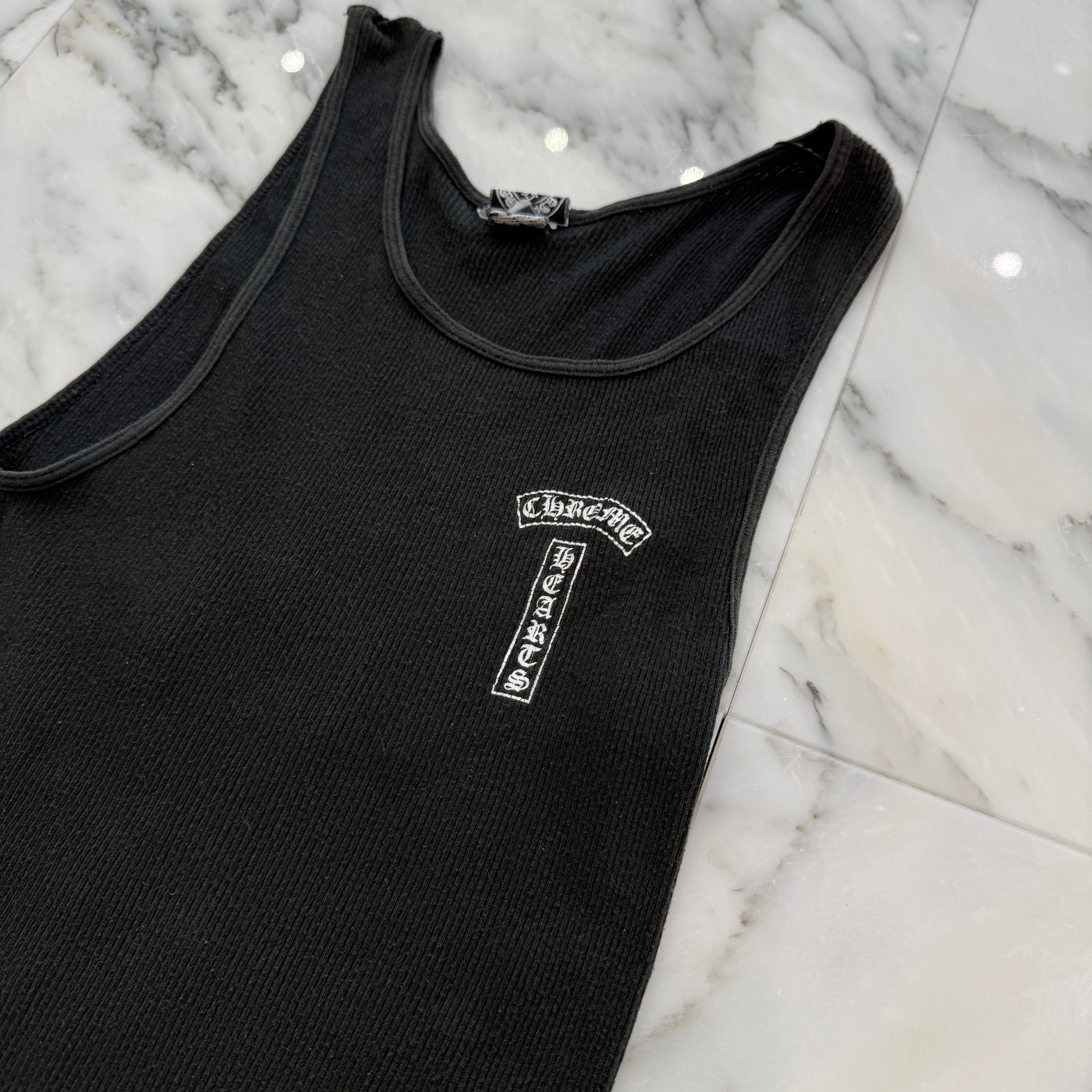 CHROME HEARTS T Bar Logo Back Cross Print Tank Top Size M クロムハーツ Tバーロゴ バッククロスプリント タンクトップ サイズM