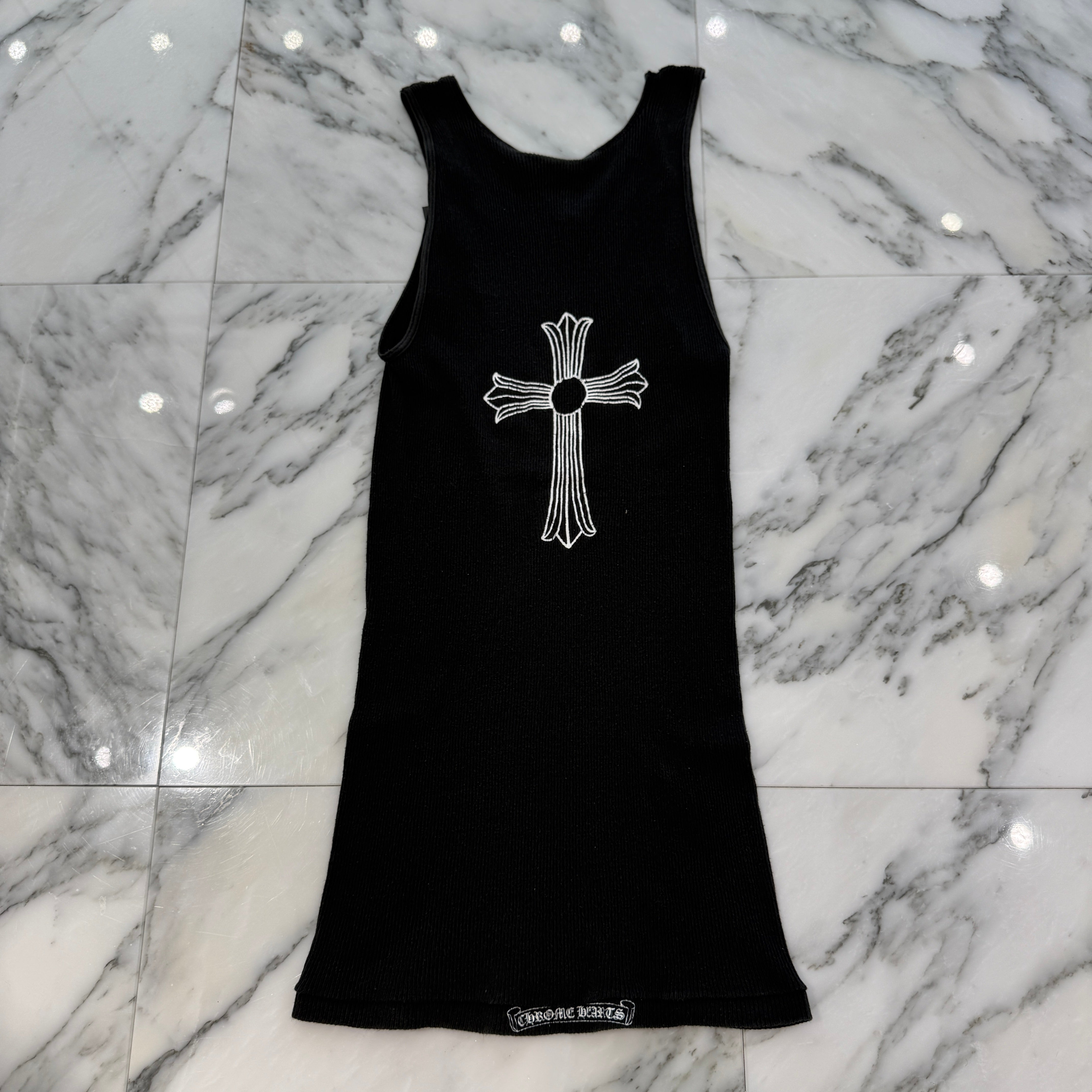 CHROME HEARTS T Bar Logo Back Cross Print Tank Top Size M クロムハーツ Tバーロゴ バッククロスプリント タンクトップ サイズM
