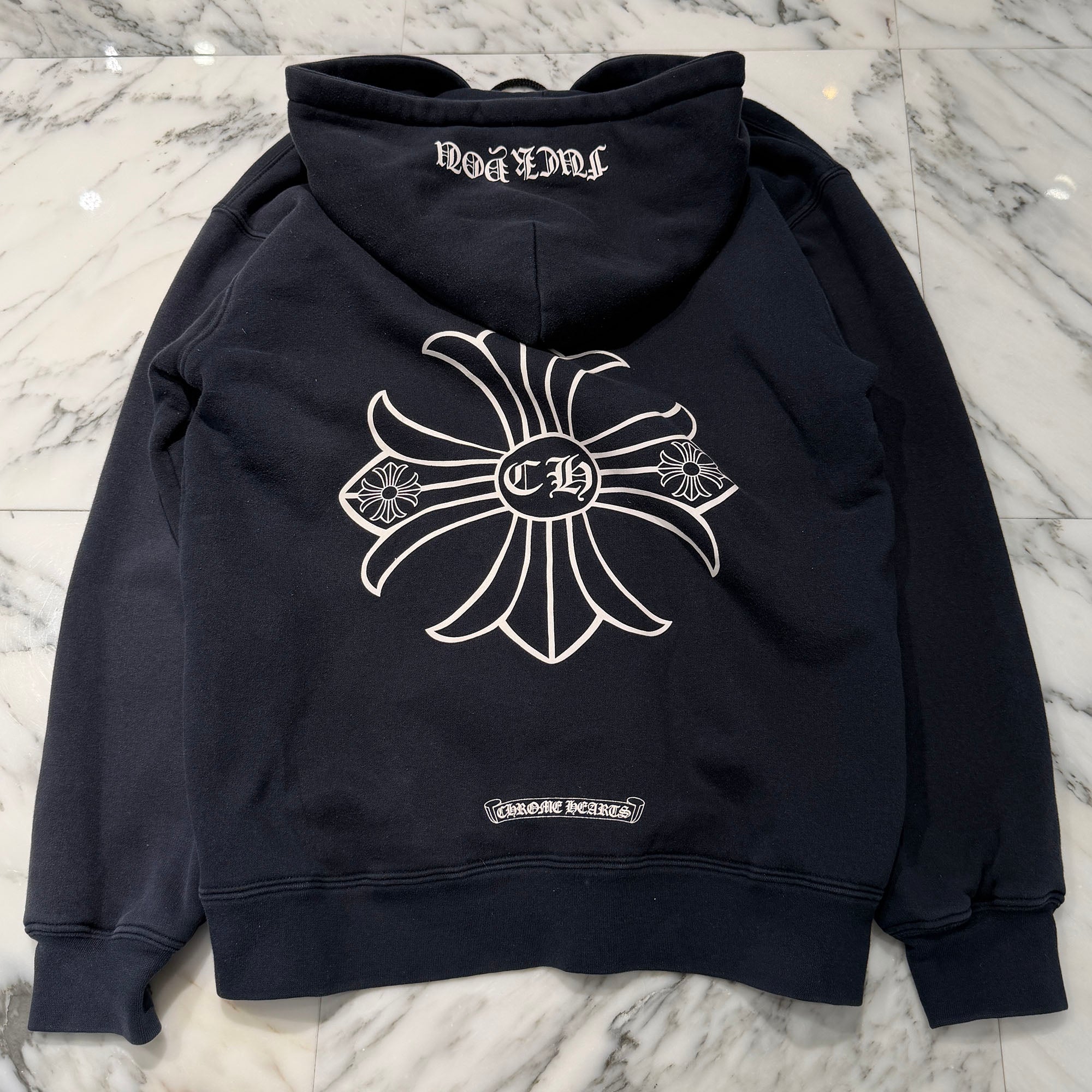 CHROME HEARTS Back CH Plus Print Thermal Zip Up Hoodie Size M クロムハーツ バック CHプラス プリント サーマル ジップアップフーディ サイズM