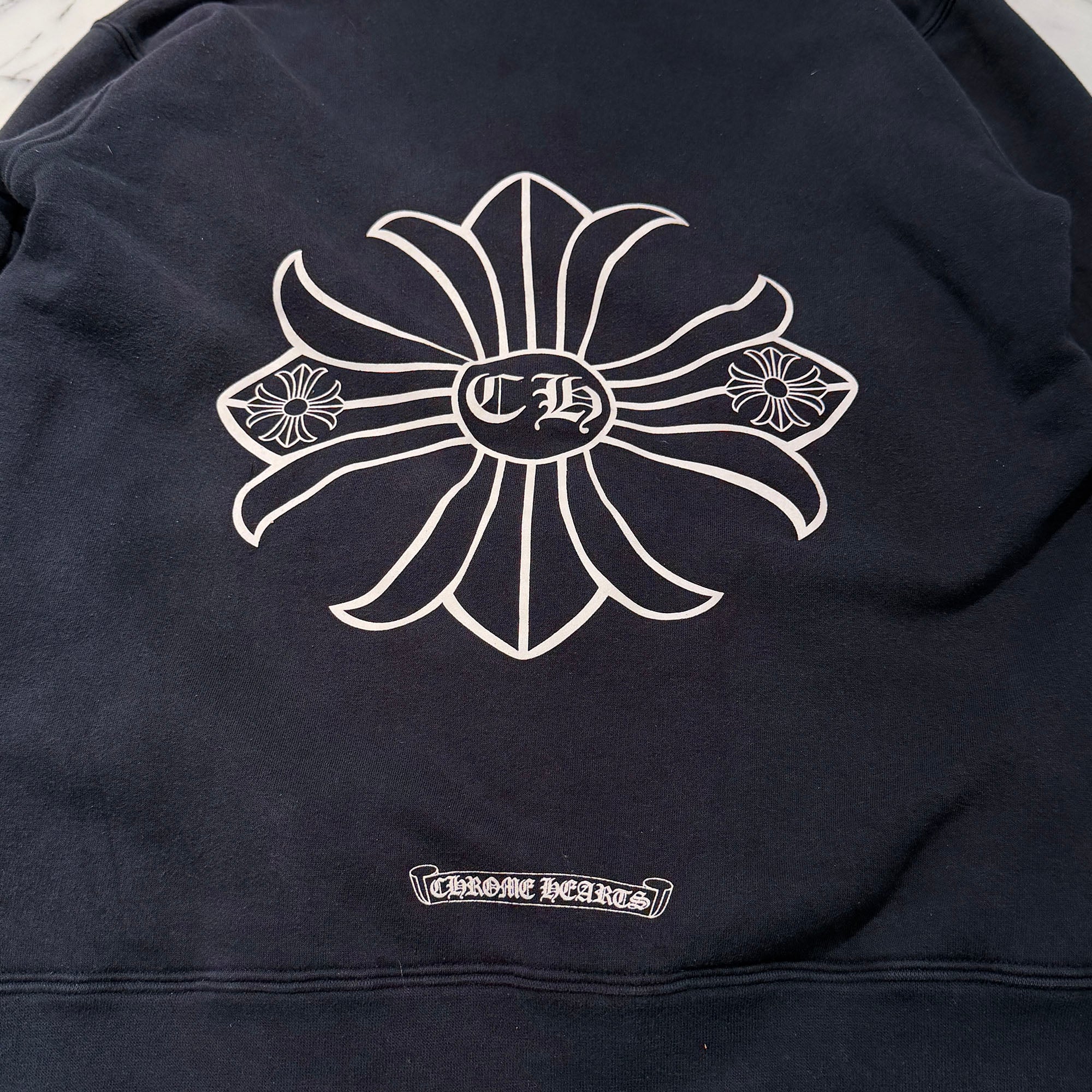 CHROME HEARTS Back CH Plus Print Thermal Zip Up Hoodie Size M クロムハーツ バック CHプラス プリント サーマル ジップアップフーディ サイズM