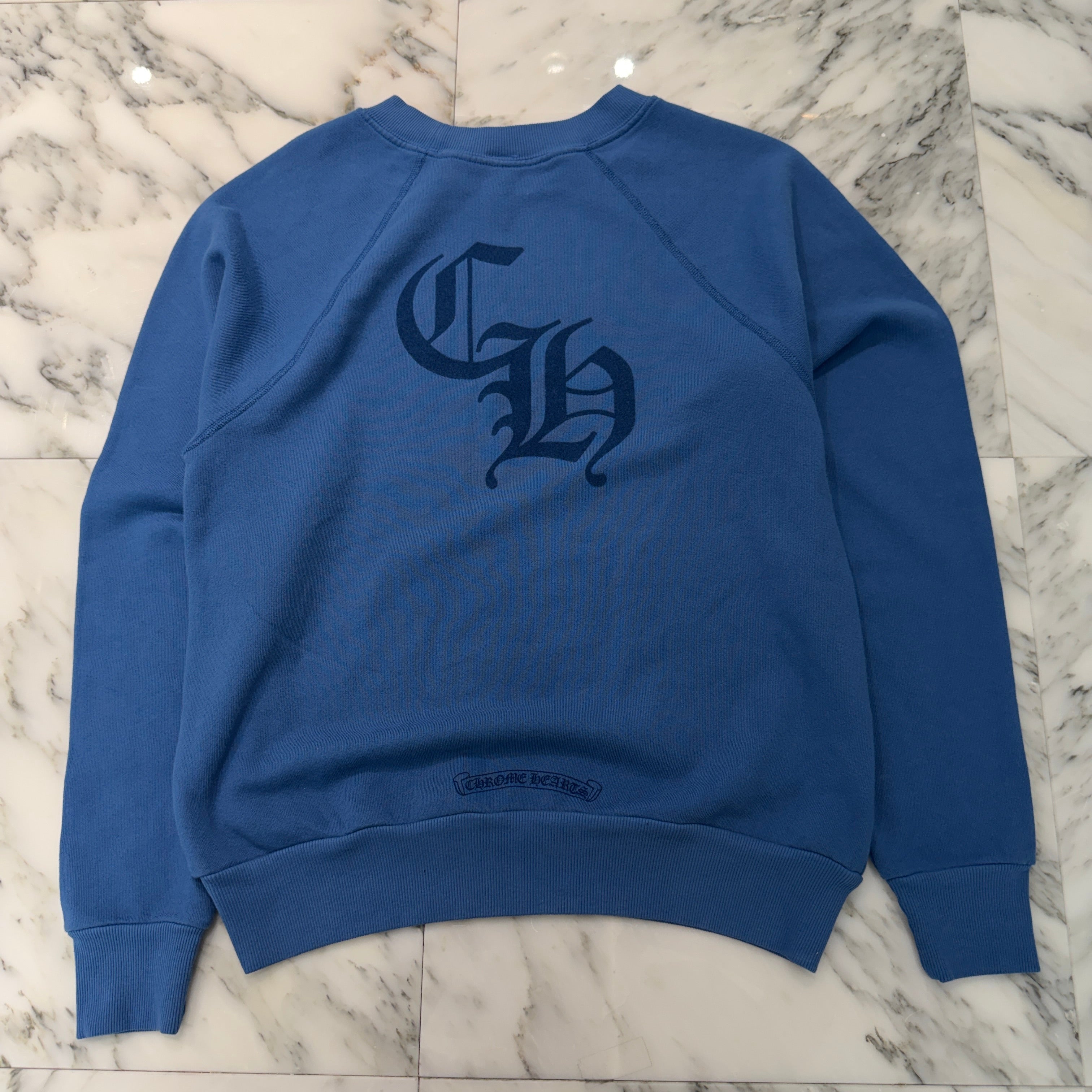 CHROME HEARTS Y NOT Cemetery Cross Flock Patch Sweat Shirt Size S クロムハーツ ワイノット セメタリークロス フロッキーパッチ スウェットシャツ サイズS