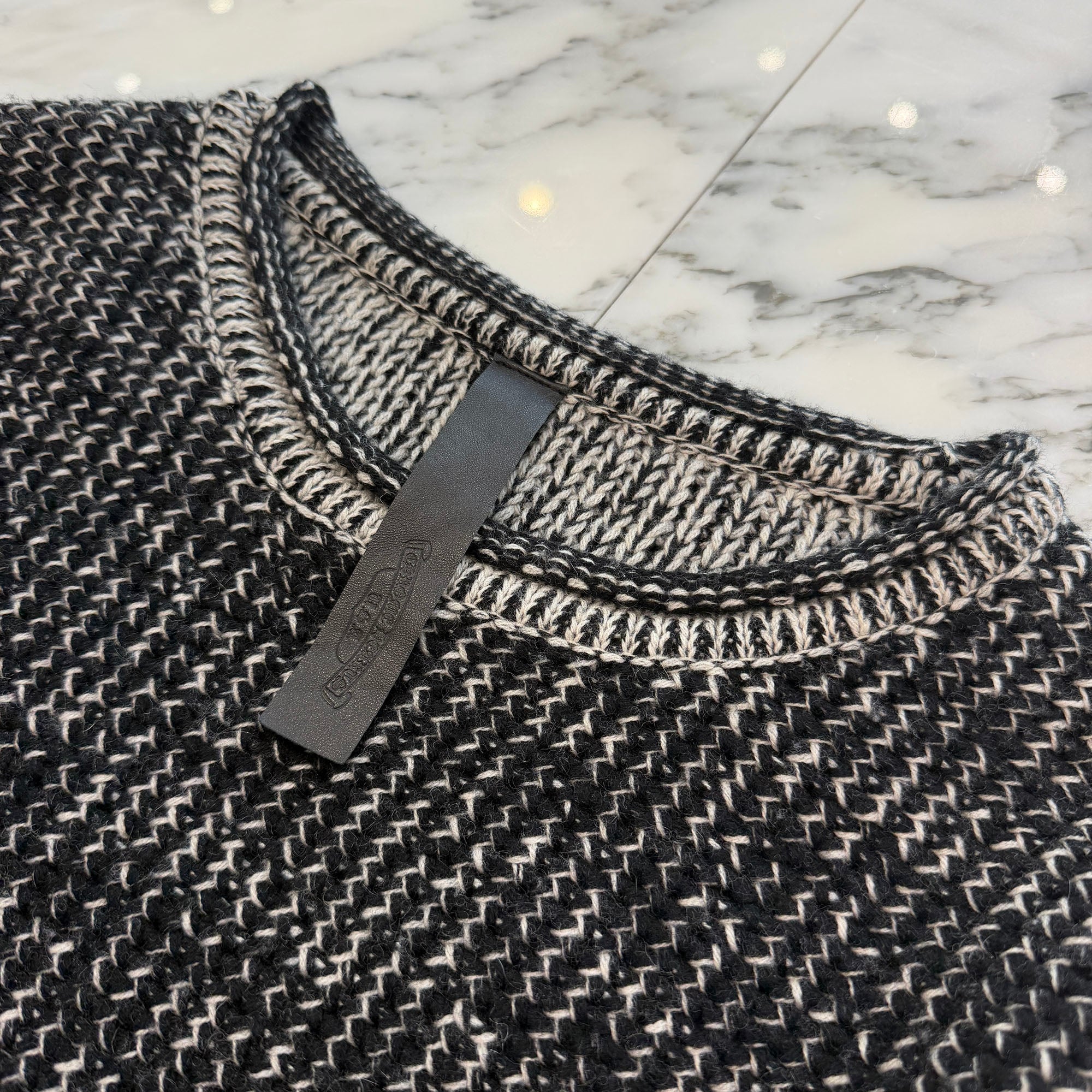 CHROME HEARTS Y NOT Star Leather Patch Cashmere Knit Sweater Size S クロムハーツ ワイノット スターレザーパッチ カシミヤニットセーター サイズS
