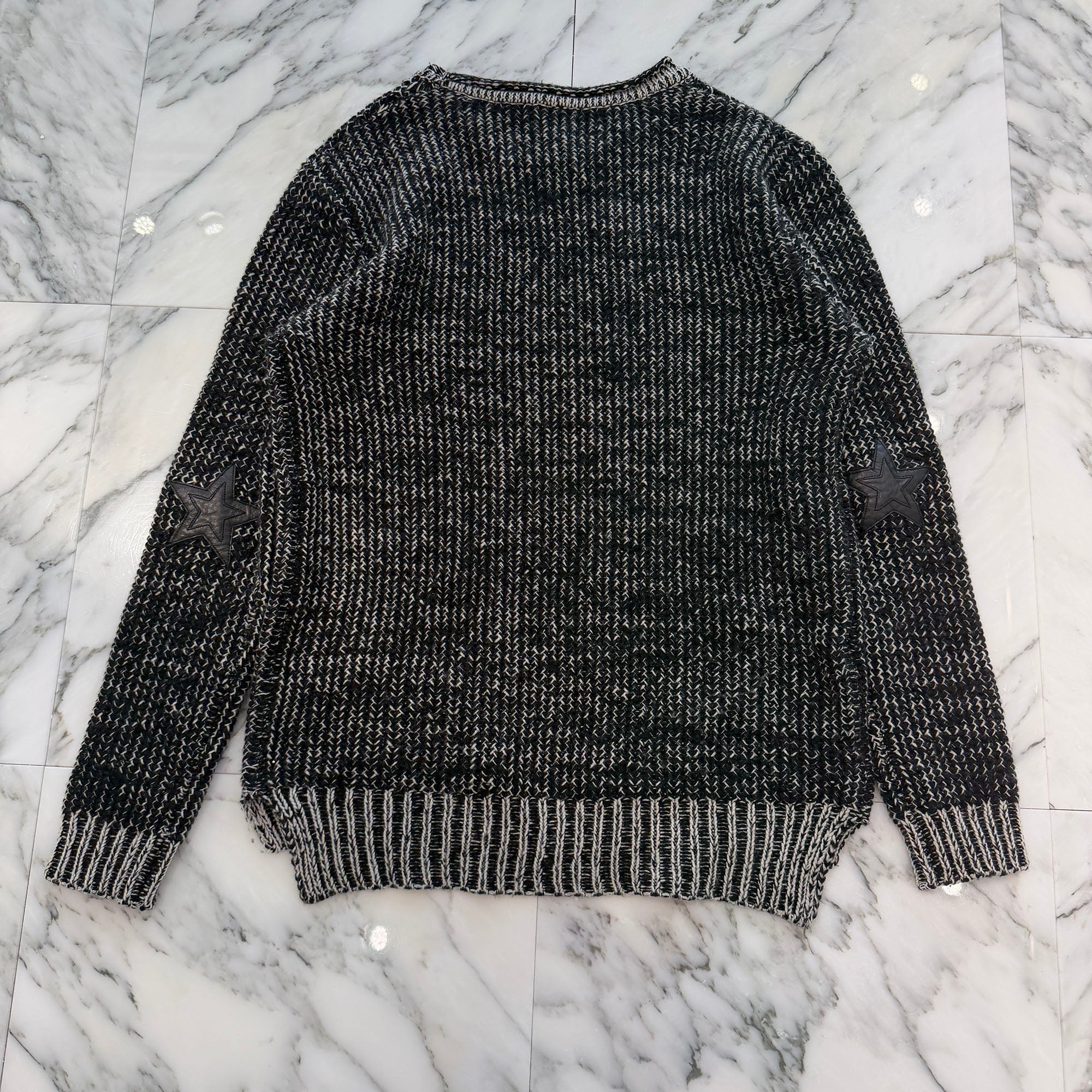 CHROME HEARTS Y NOT Star Leather Patch Cashmere Knit Sweater Size S クロムハーツ ワイノット スターレザーパッチ カシミヤニットセーター サイズS