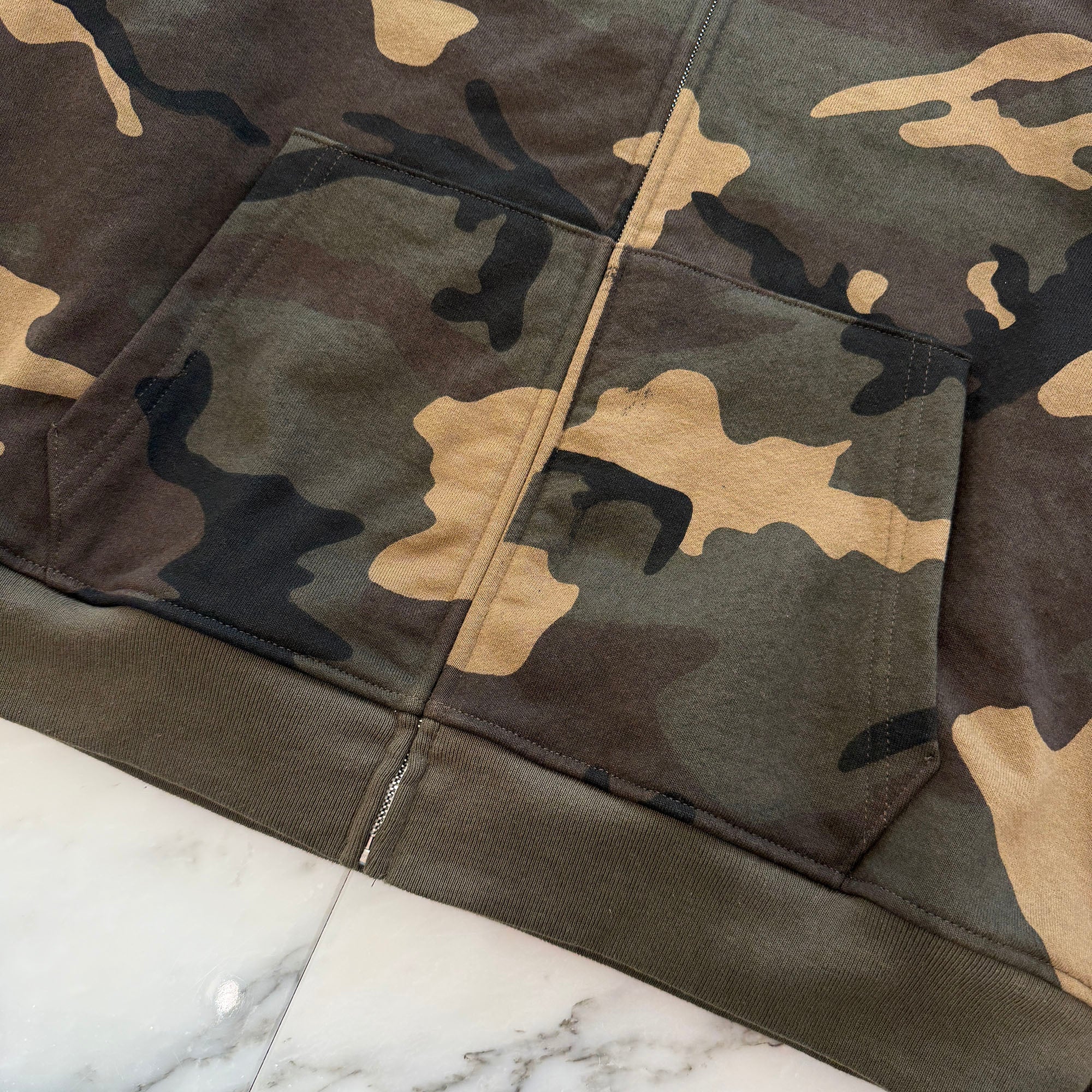 CHROME HEARTS Camo Floral Cross Horseshoe Leather Patch Zip Up Hoodie Size S クロムハーツ カモ フローラルクロス ホースシュー レザーパッチ ジップアップフーディ サイズS