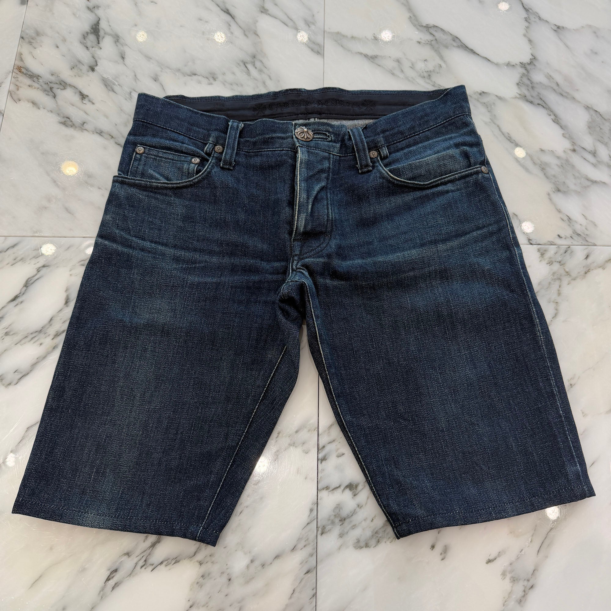 CHROME HEARTS Cross Ball Button Denim Shorts Size 31 クロムハーツ クロスボールボタン デニムショーツ サイズ31