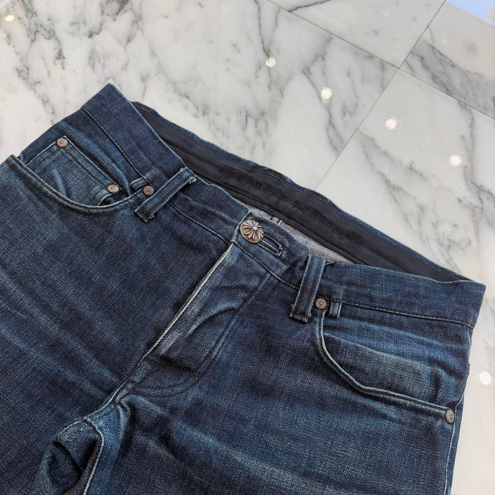CHROME HEARTS Cross Ball Button Denim Shorts Size 31 クロムハーツ クロスボールボタン デニムショーツ サイズ31