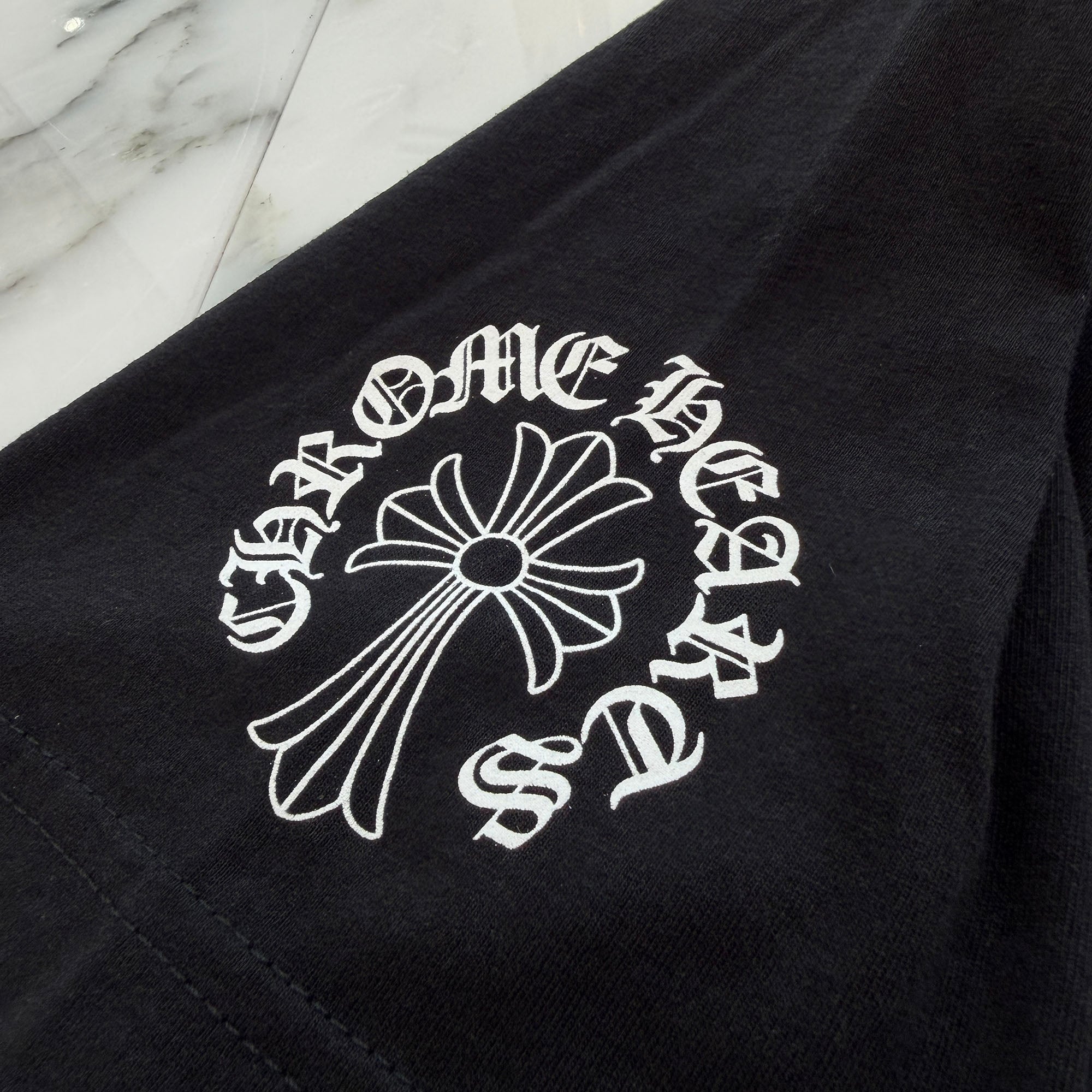 CHROME HEARTS Neck Logo Back Cross Tee Size M クロムハーツ ネックロゴ バッククロス Tシャツ サイズM