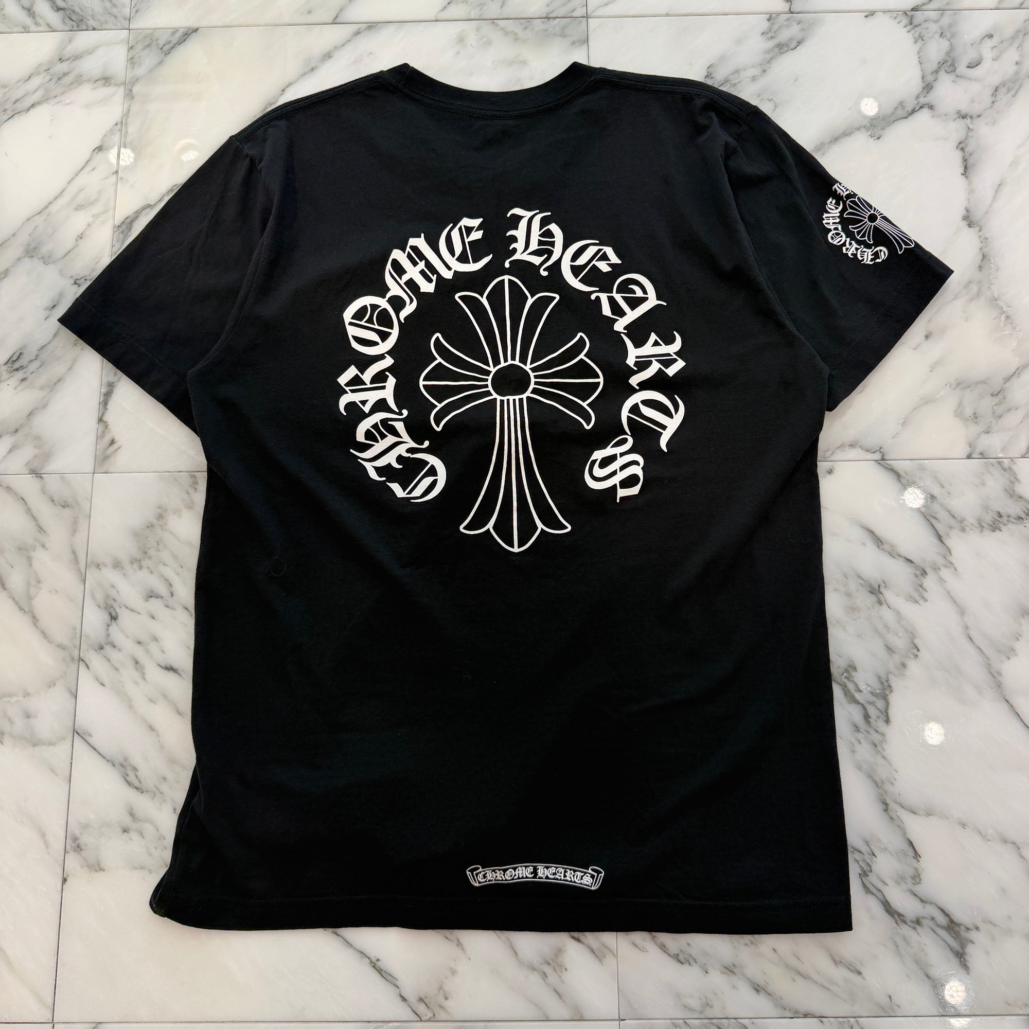 CHROME HEARTS Neck Logo Back Cross Tee Size M クロムハーツ ネックロゴ バッククロス Tシャツ サイズM