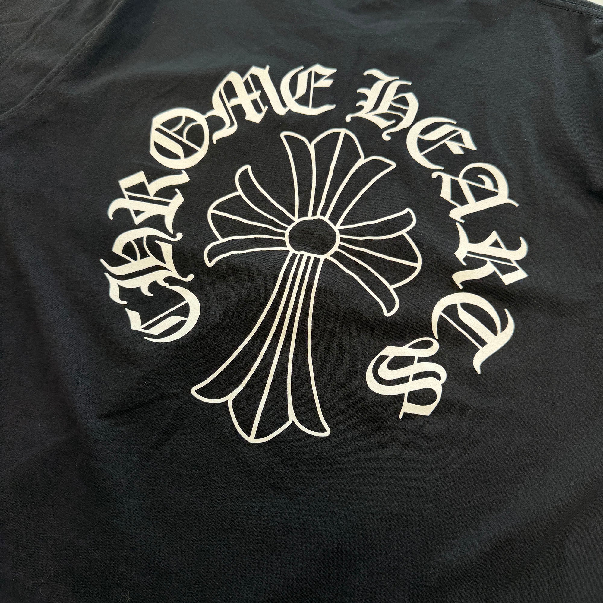 CHROME HEARTS Neck Logo Back Cross Tee Size M クロムハーツ ネックロゴ バッククロス Tシャツ サイズM