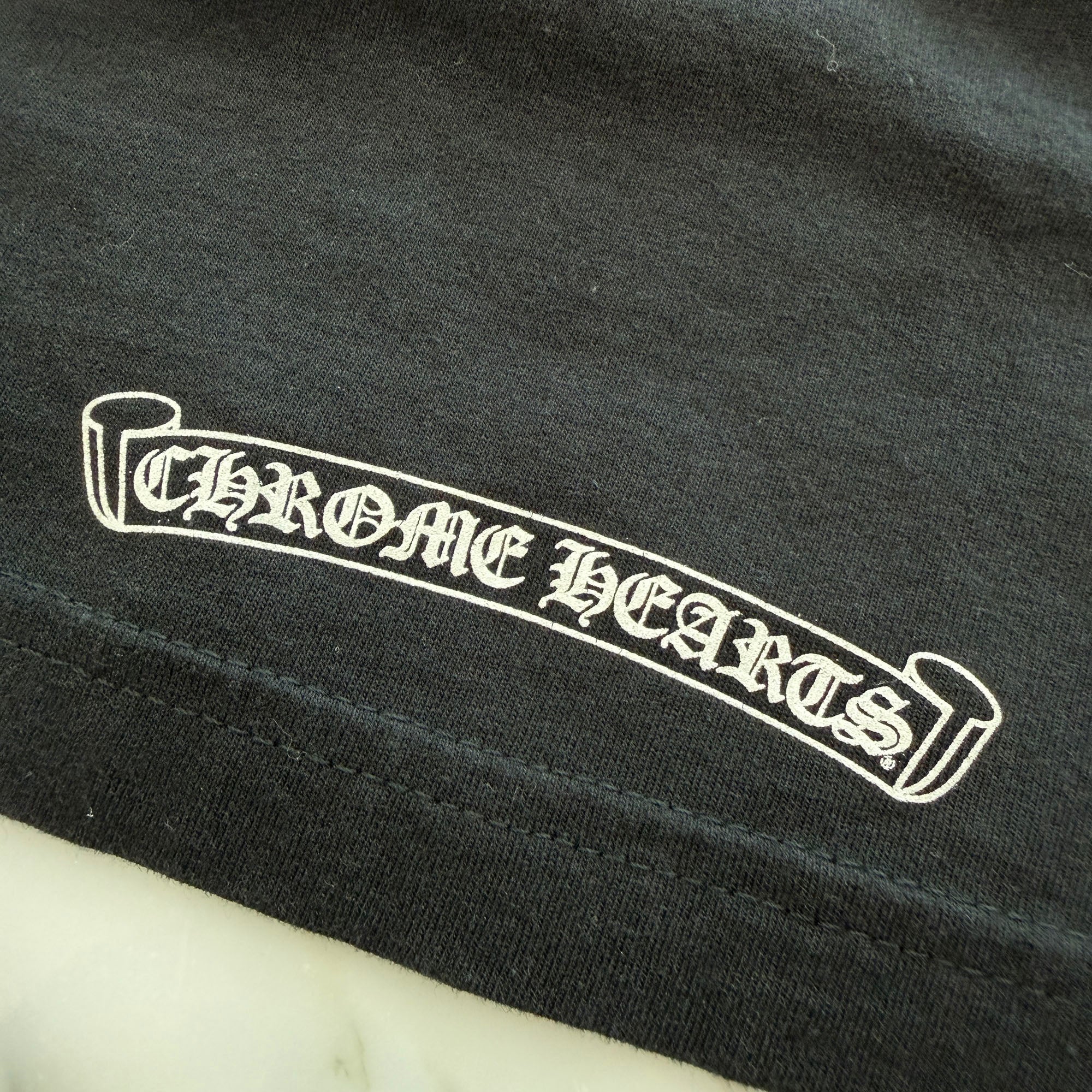CHROME HEARTS Neck Logo Back Cross Tee Size M クロムハーツ ネックロゴ バッククロス Tシャツ サイズM