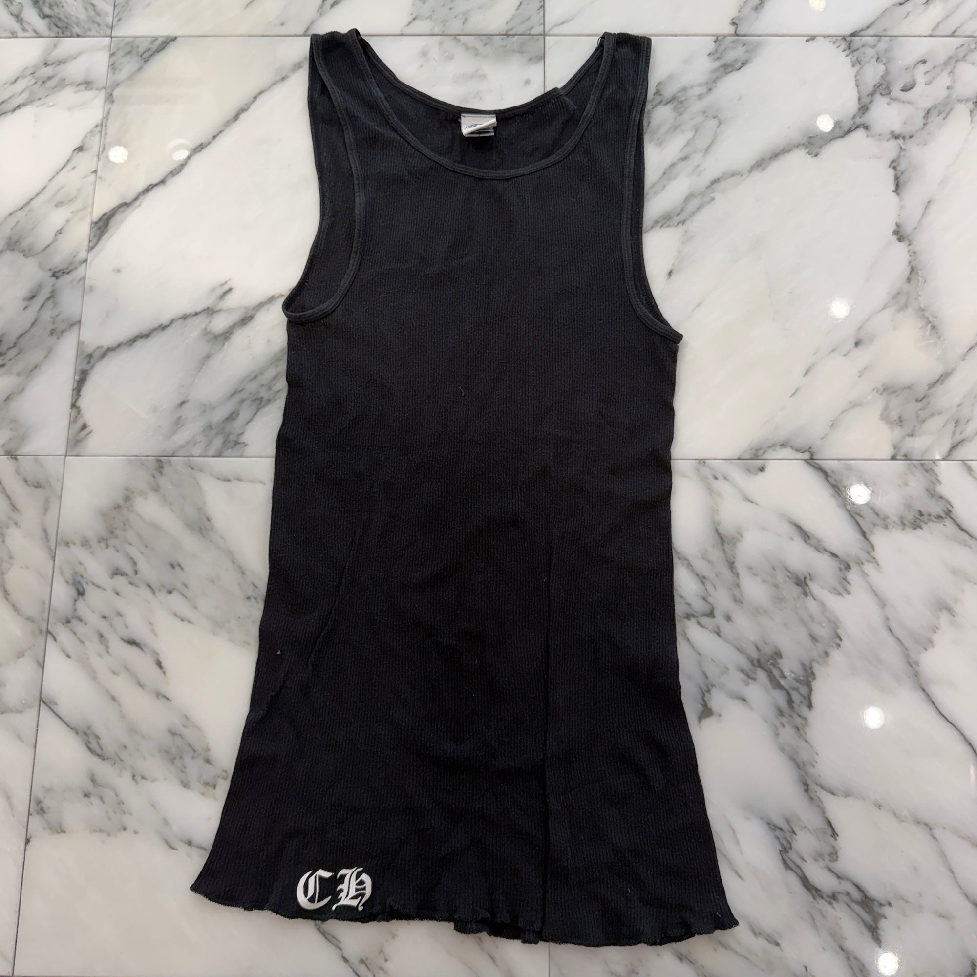CHROME HEARTS Back Floral Cross Scroll Tank Top Size L クロムハーツ バックフローラルクロス スクロール タンクトップ サイズL