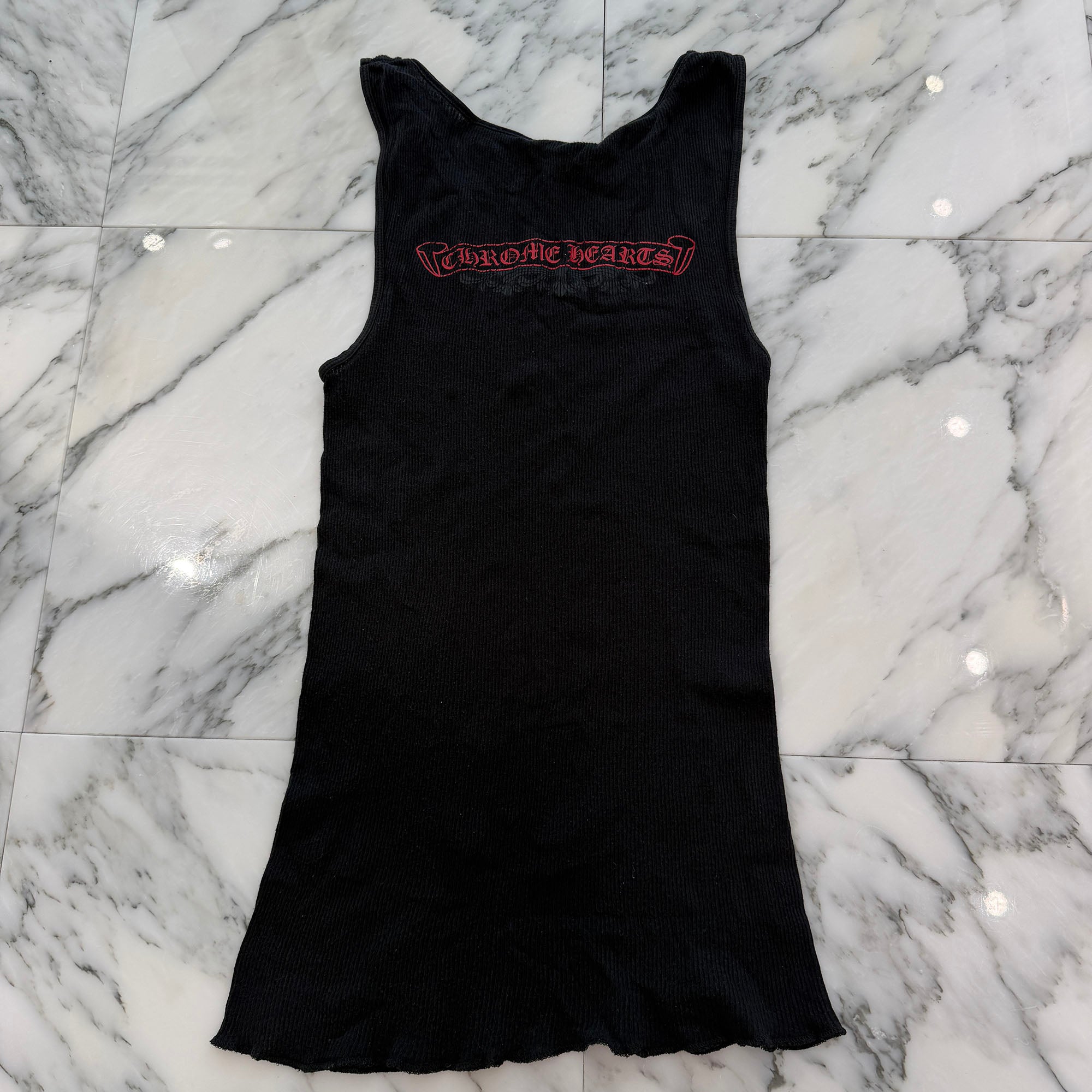 CHROME HEARTS Back Floral Cross Scroll Tank Top Size L クロムハーツ バックフローラルクロス スクロール タンクトップ サイズL