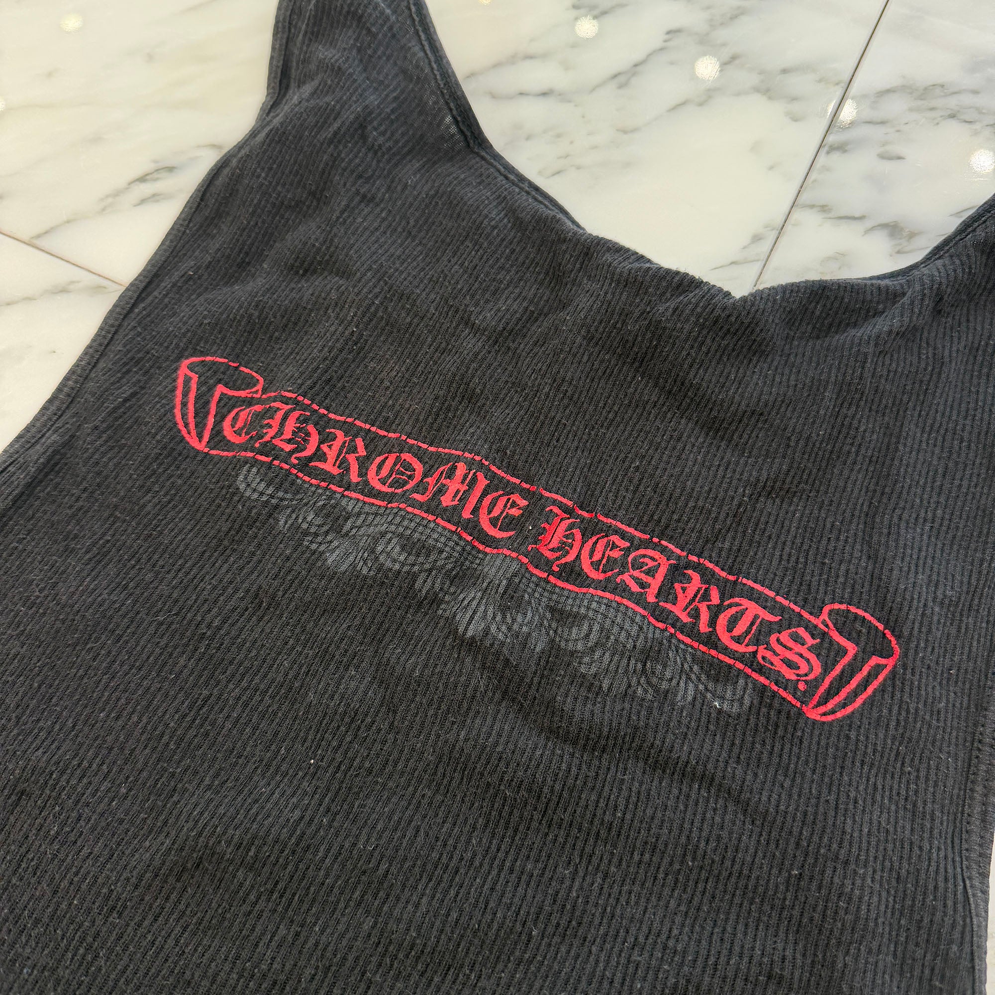 CHROME HEARTS Back Floral Cross Scroll Tank Top Size L クロムハーツ バックフローラルクロス スクロール タンクトップ サイズL